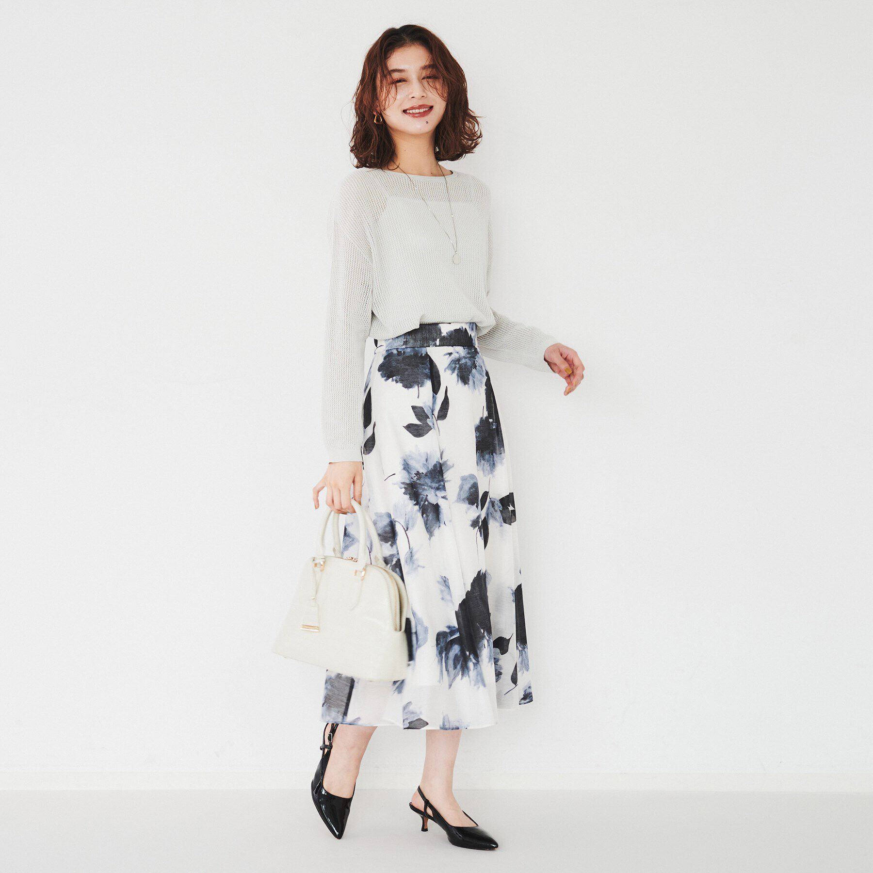 UNTITLED「【ストレッチ/程よい肌見せ】ハイゲージメッシュニット」|ニット・セーター|