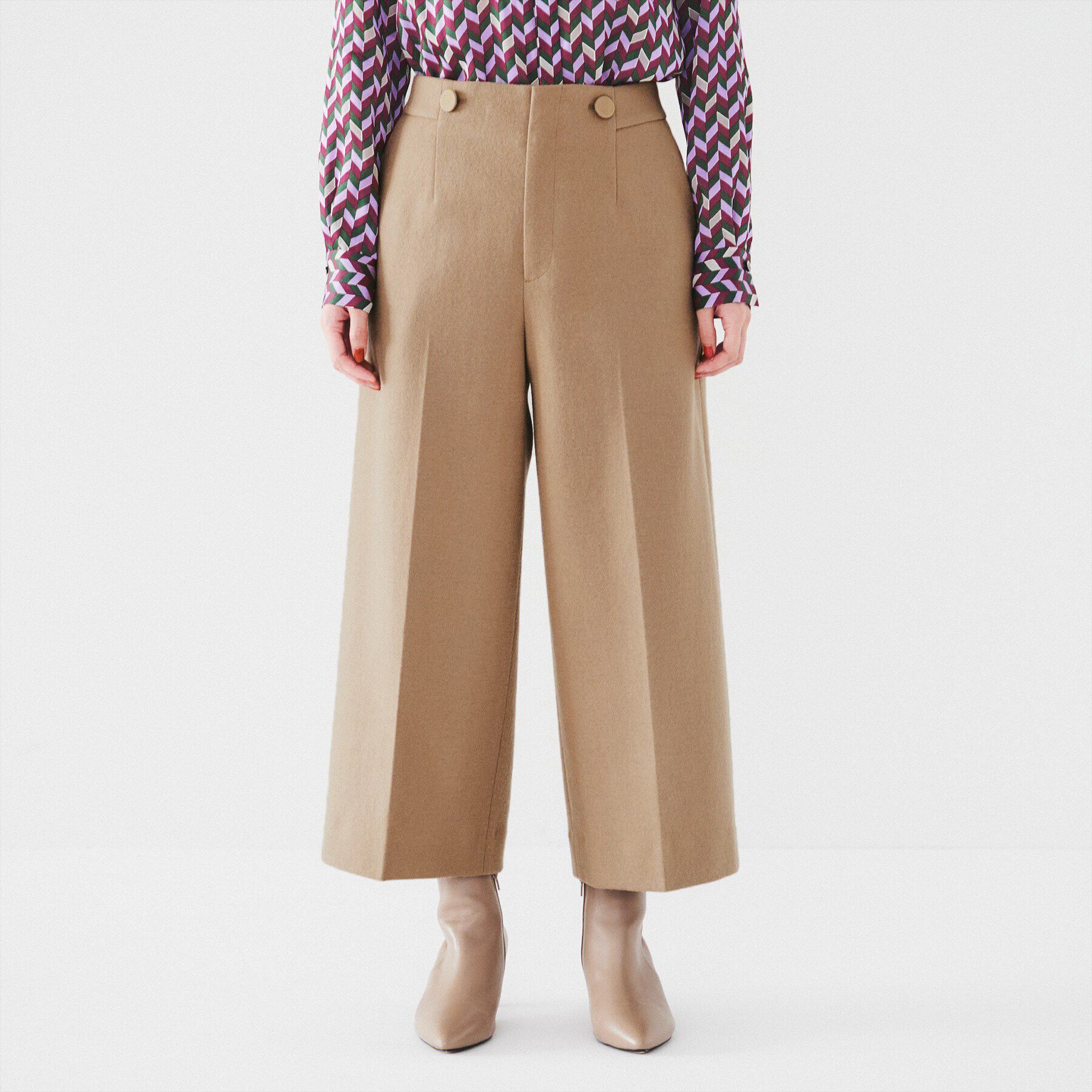 UNTITLED「【後ろウエストゴム/センタープレス】ウールミルドスムース ワイドパンツ」|その他|