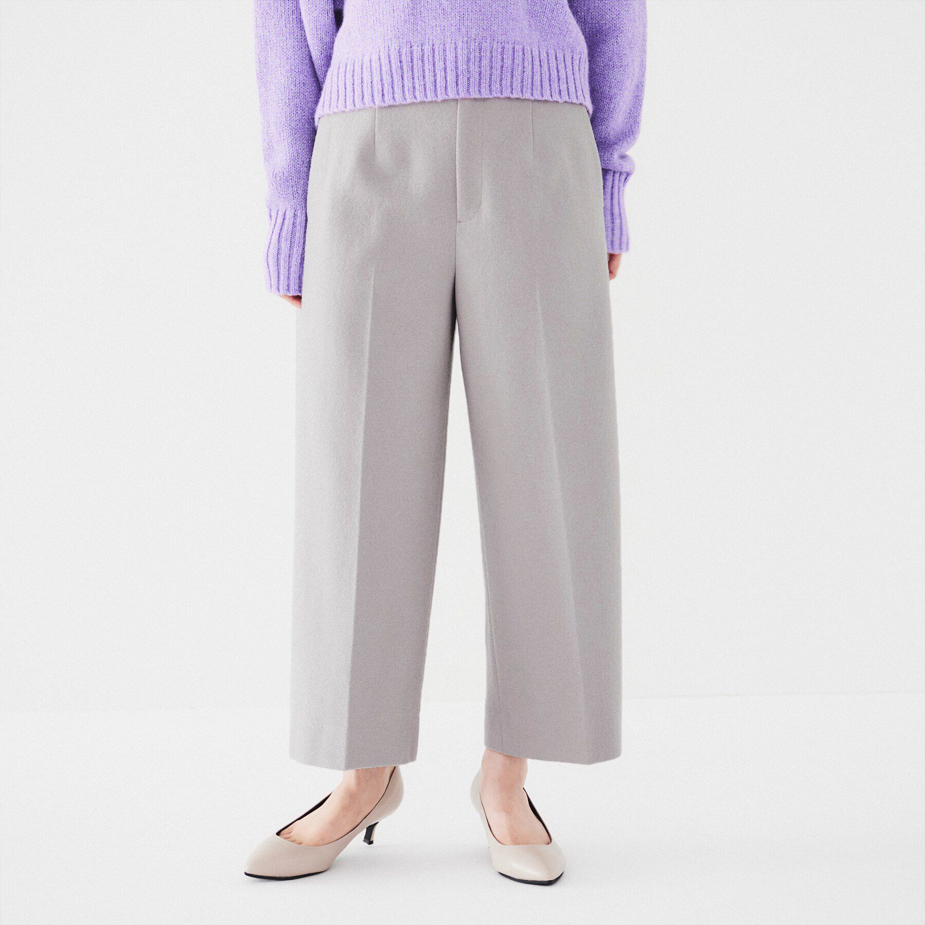 UNTITLED「【後ろウエストゴム/センタープレス】ウールミルドスムース ワイドパンツ」|その他|