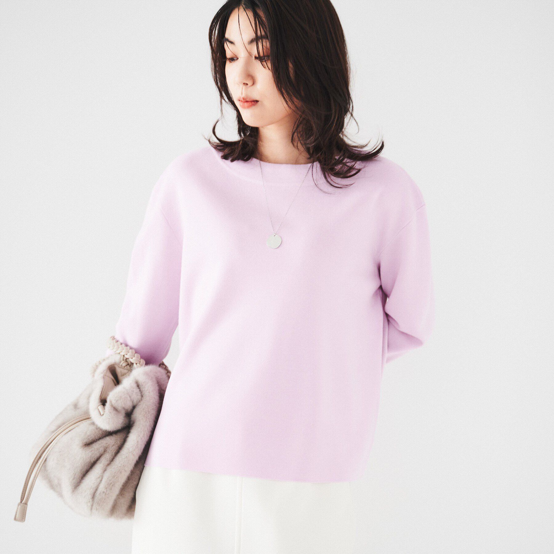 UNTITLED「【アンサンブル可能/8色展開】ミラノリブ ワイドボートネックプルオーバーニット」|ニット・セーター|