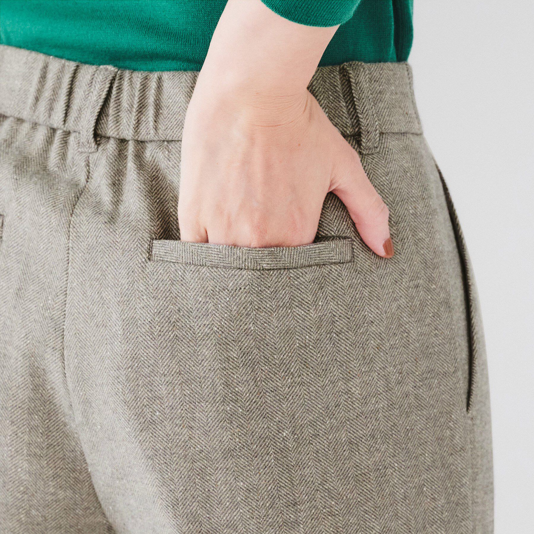 UNTITLED「【日本製/ストレート/センタープレス】ネップへリンボン ワイドパンツ」|その他|