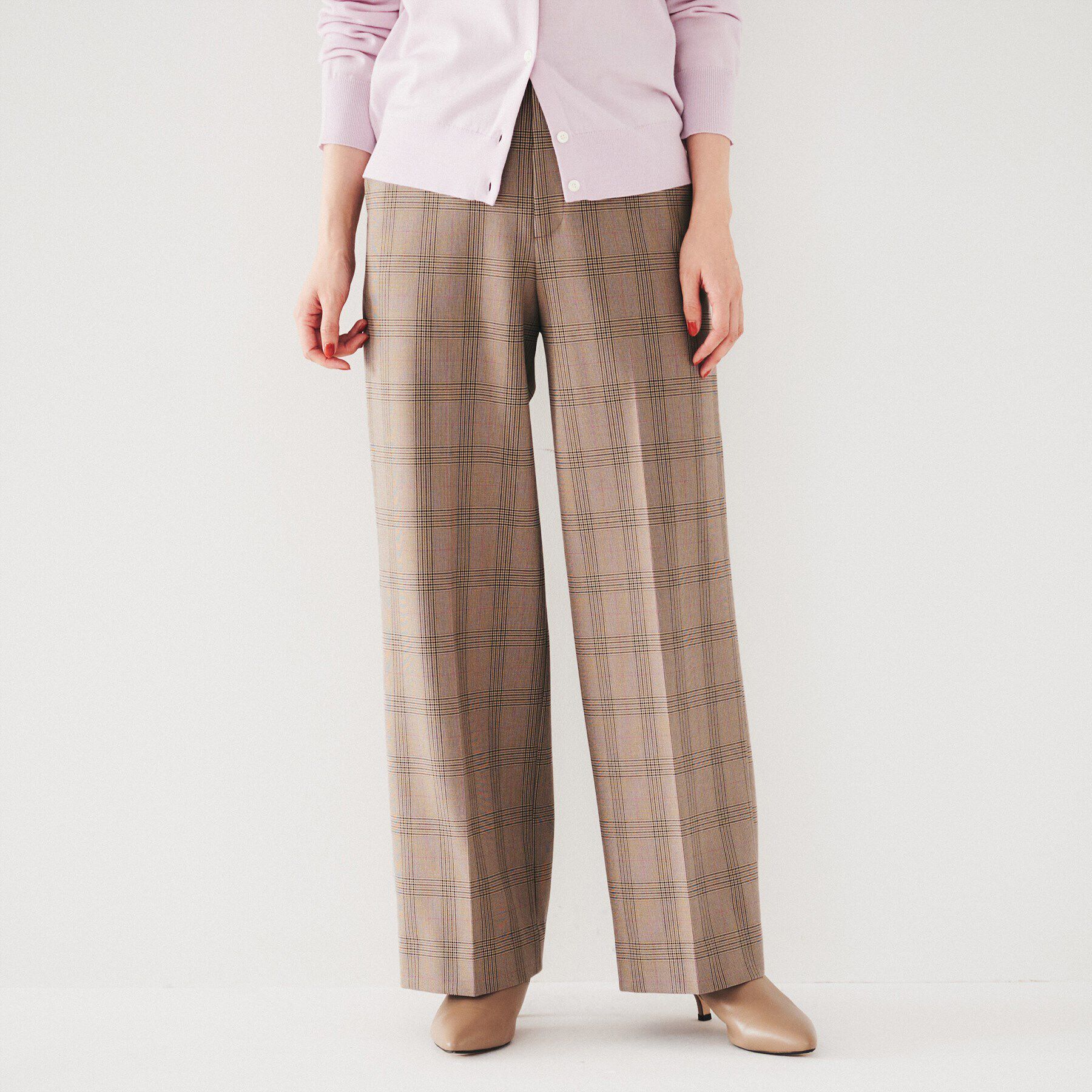 UNTITLED「【裏起毛/後ろウエストゴム/日本製】タックなしフルレングスワイドパンツ」|その他|