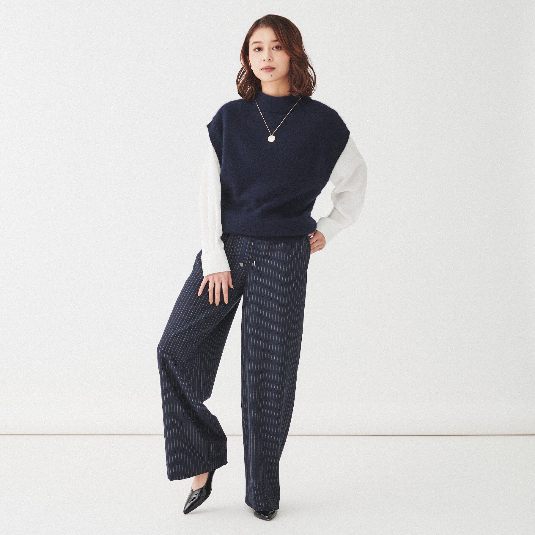 UNTITLED「【ウエストゴム/ワイド】ストライプイージーパンツ」|その他|