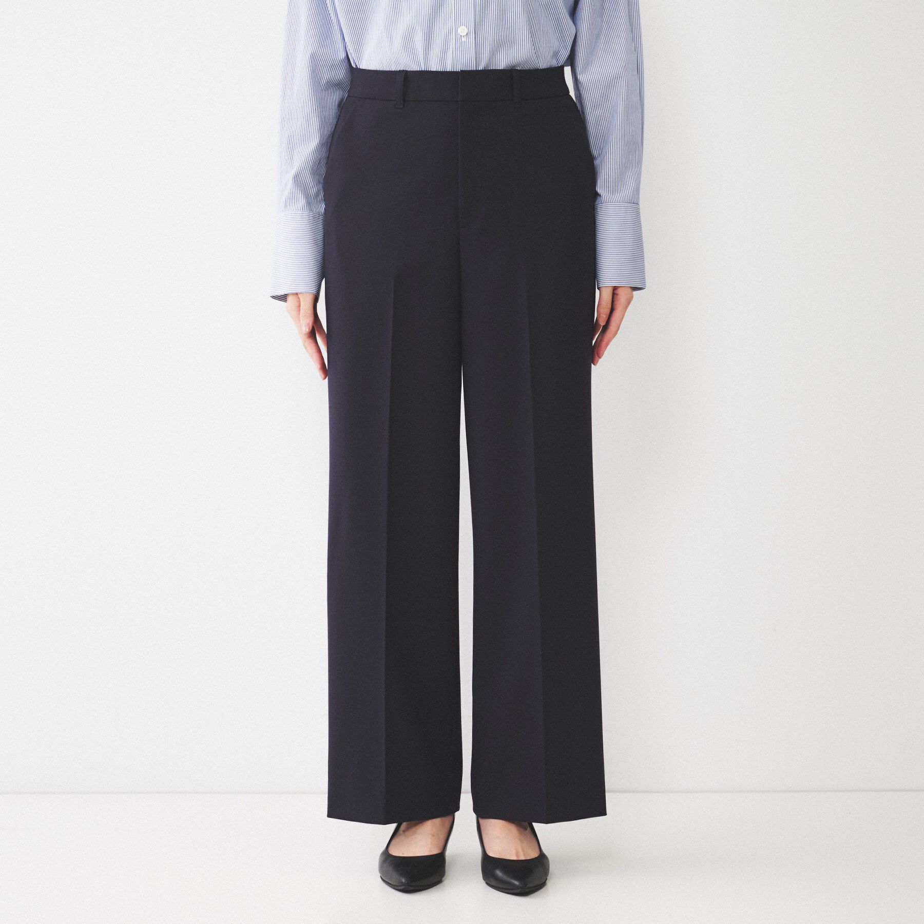 UNTITLED「【後ろウエストゴム/きれいめ】ストレッチ ワイドパンツ」|その他|