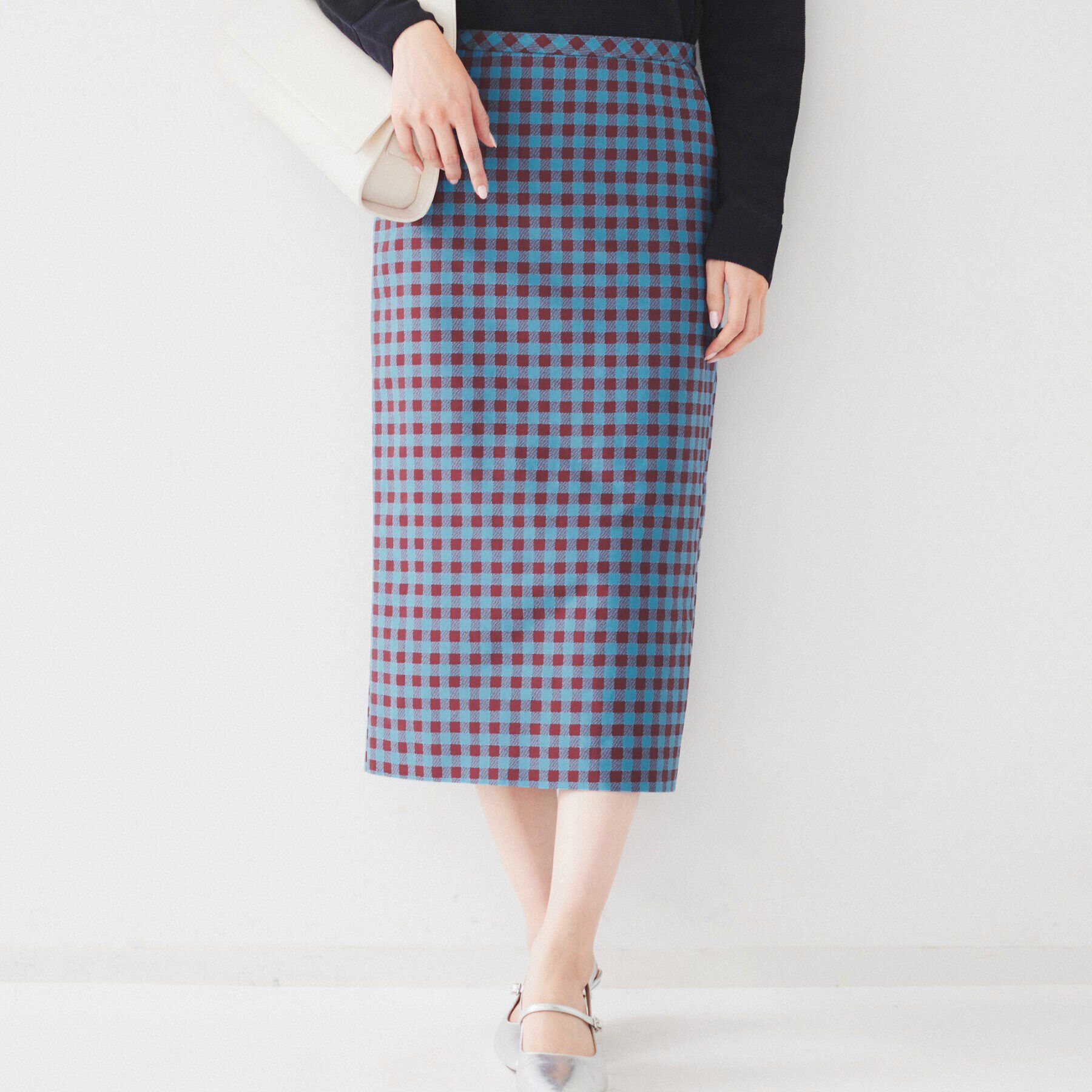 UNTITLED「【セットアップ可能】ギンガムチェック ペンシルスカート」|スカート|