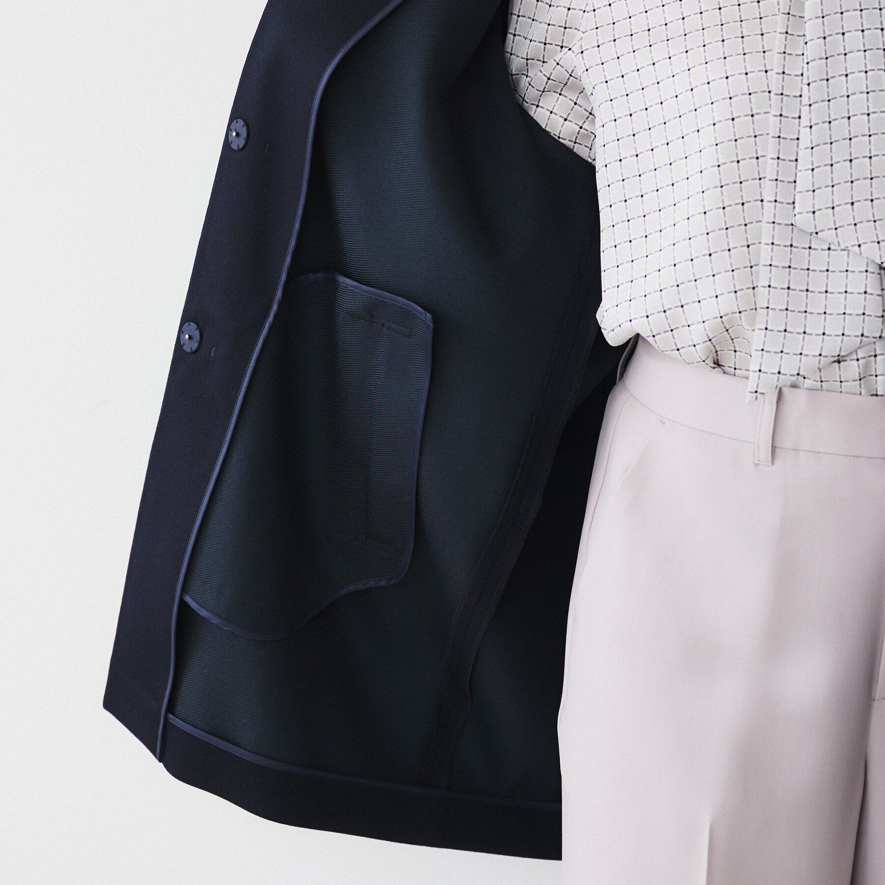 UNTITLED「ダブルクロス ノーカラーコート」|ノーカラーコート|