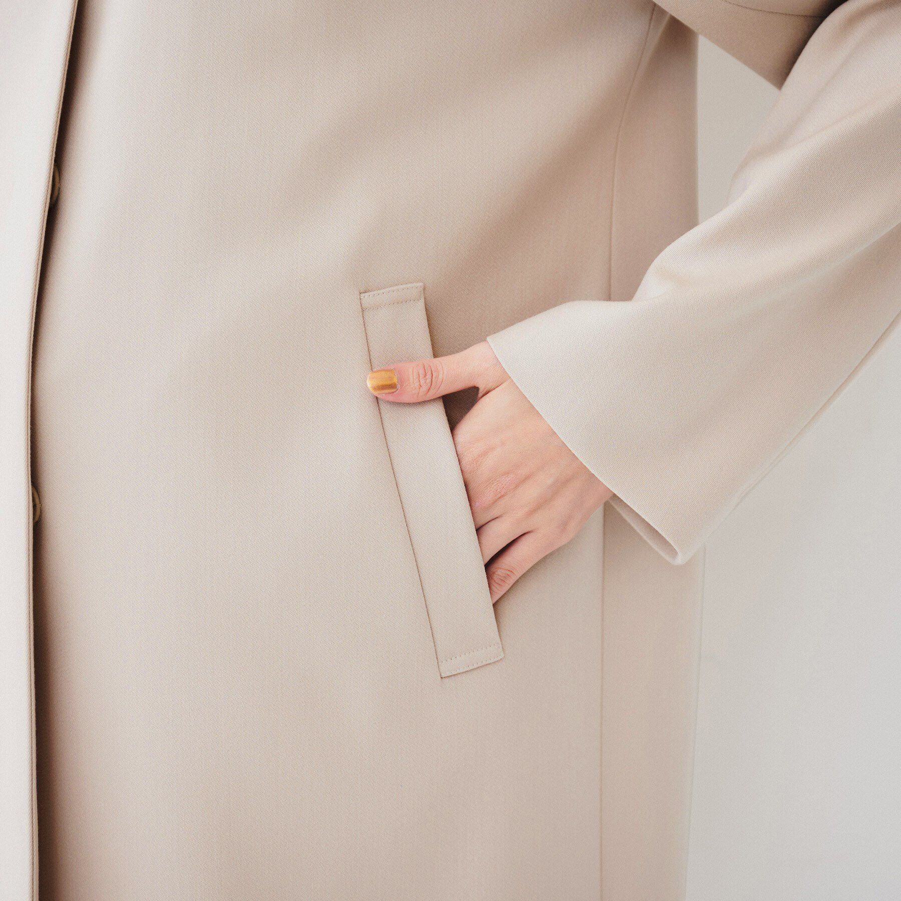 UNTITLED「ダブルクロス ノーカラーコート」|ノーカラーコート|