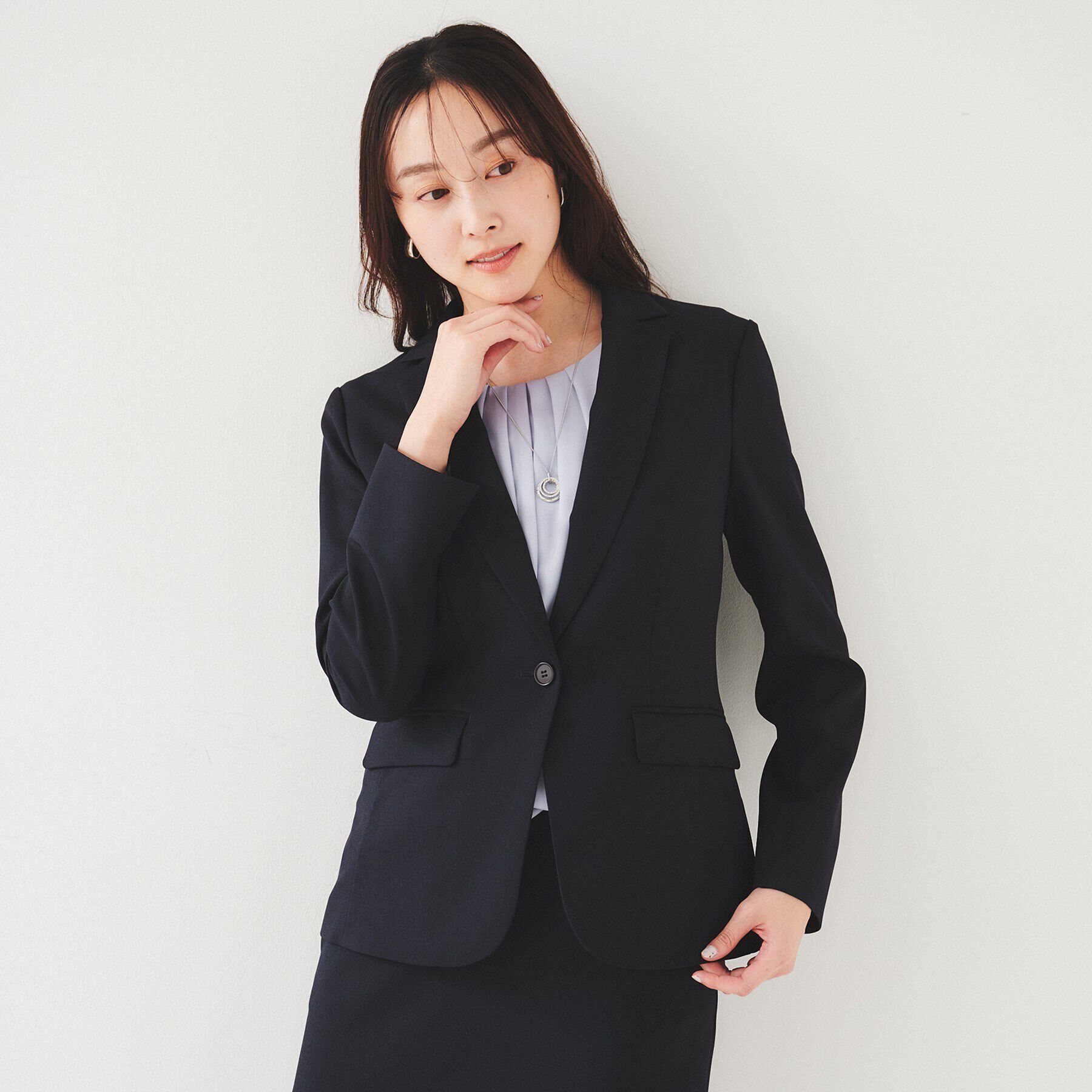 UNTITLED「【セットアップ可能】リネンライク テーラードジャケット」|テーラードジャケット|ネイビー(094)