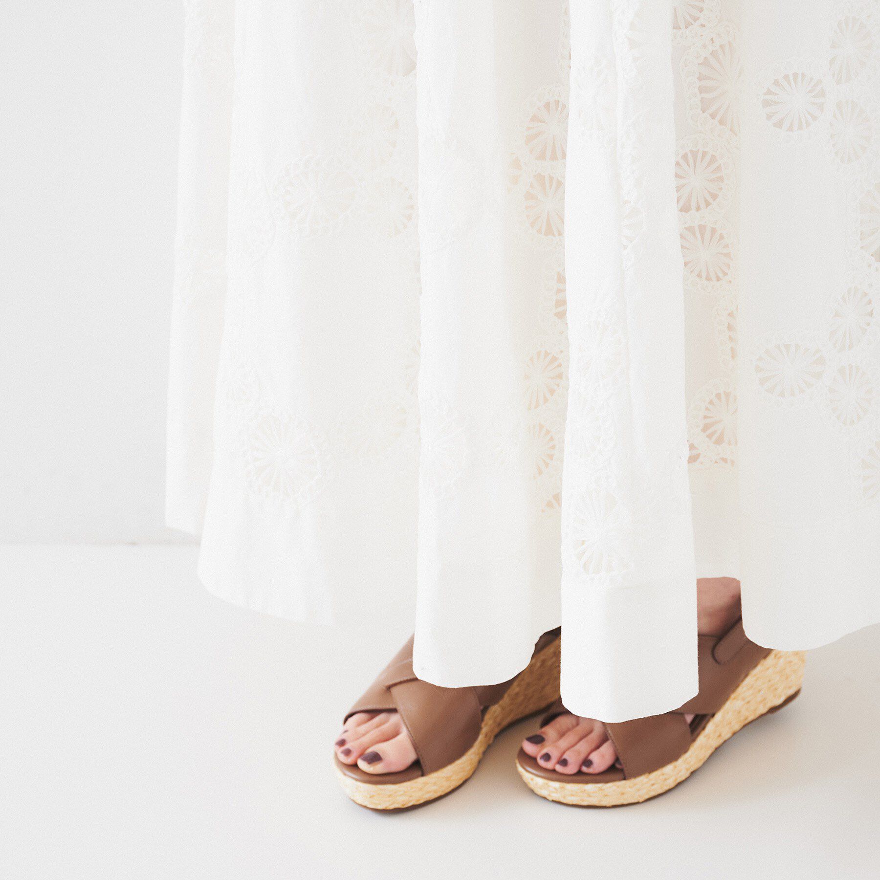 UNTITLED「【トレンド／刺繍レース】サークルモチーフ コットンスカート」|スカート|