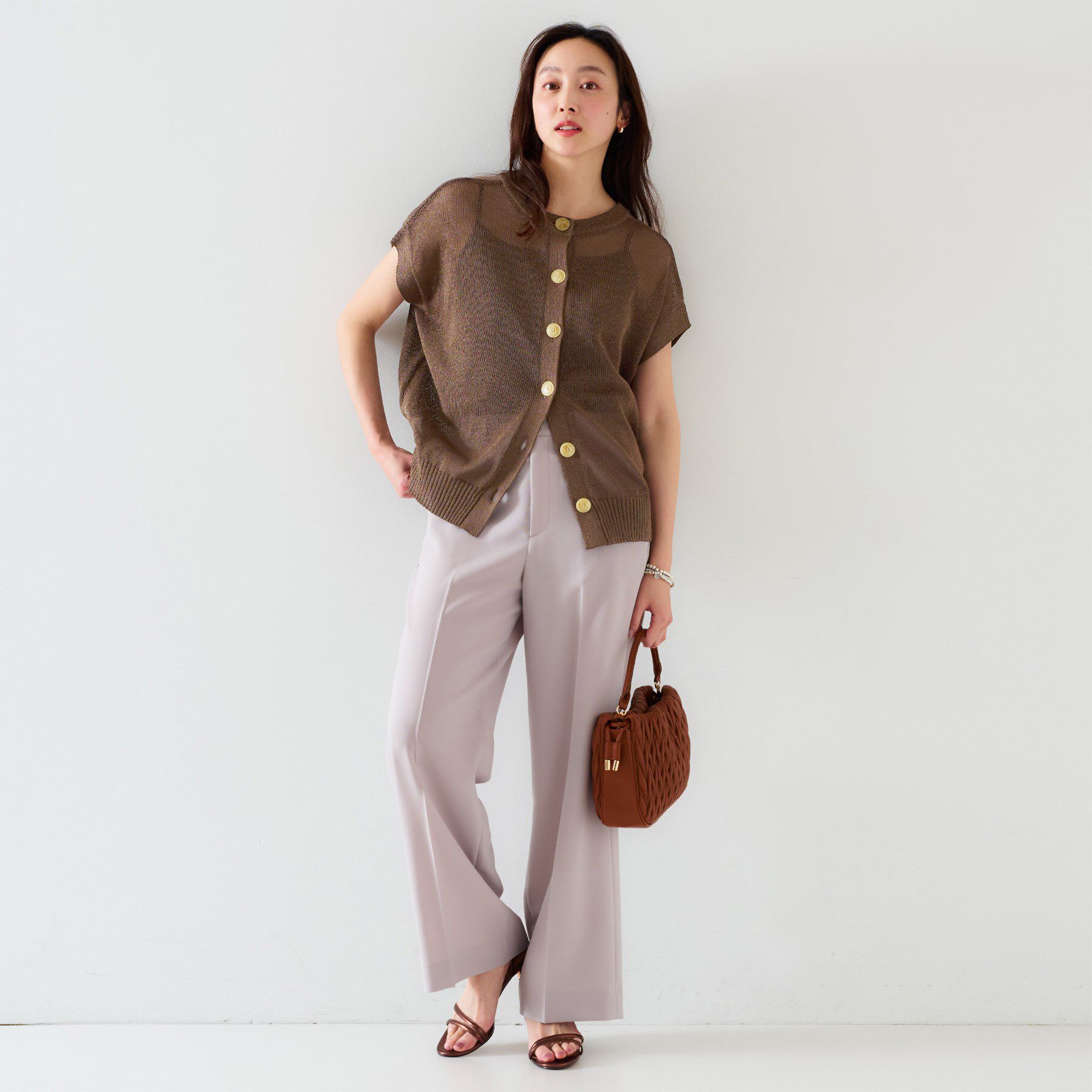 UNTITLED「【前後2WAY/清涼感】コクーンシルエット プルオーバーニット」|ニット・セーター|