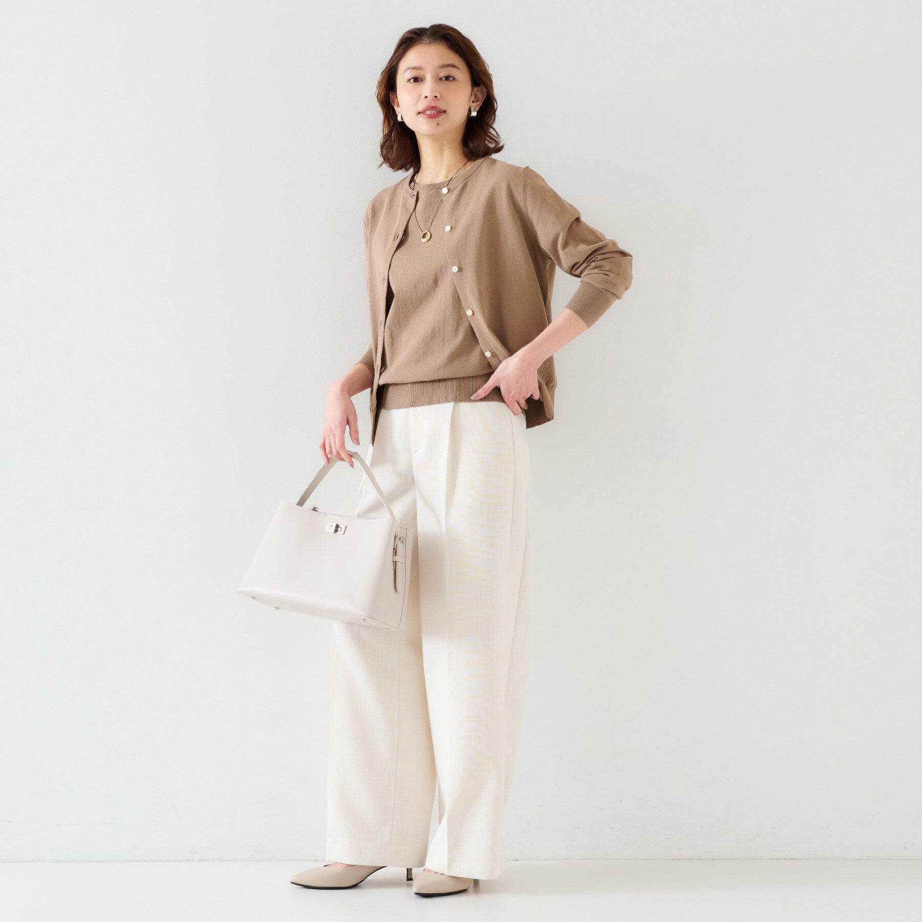 UNTITLED「【11色展開/コットン100/アンサンブル可能】クルーカーディガン」|カーディガン|