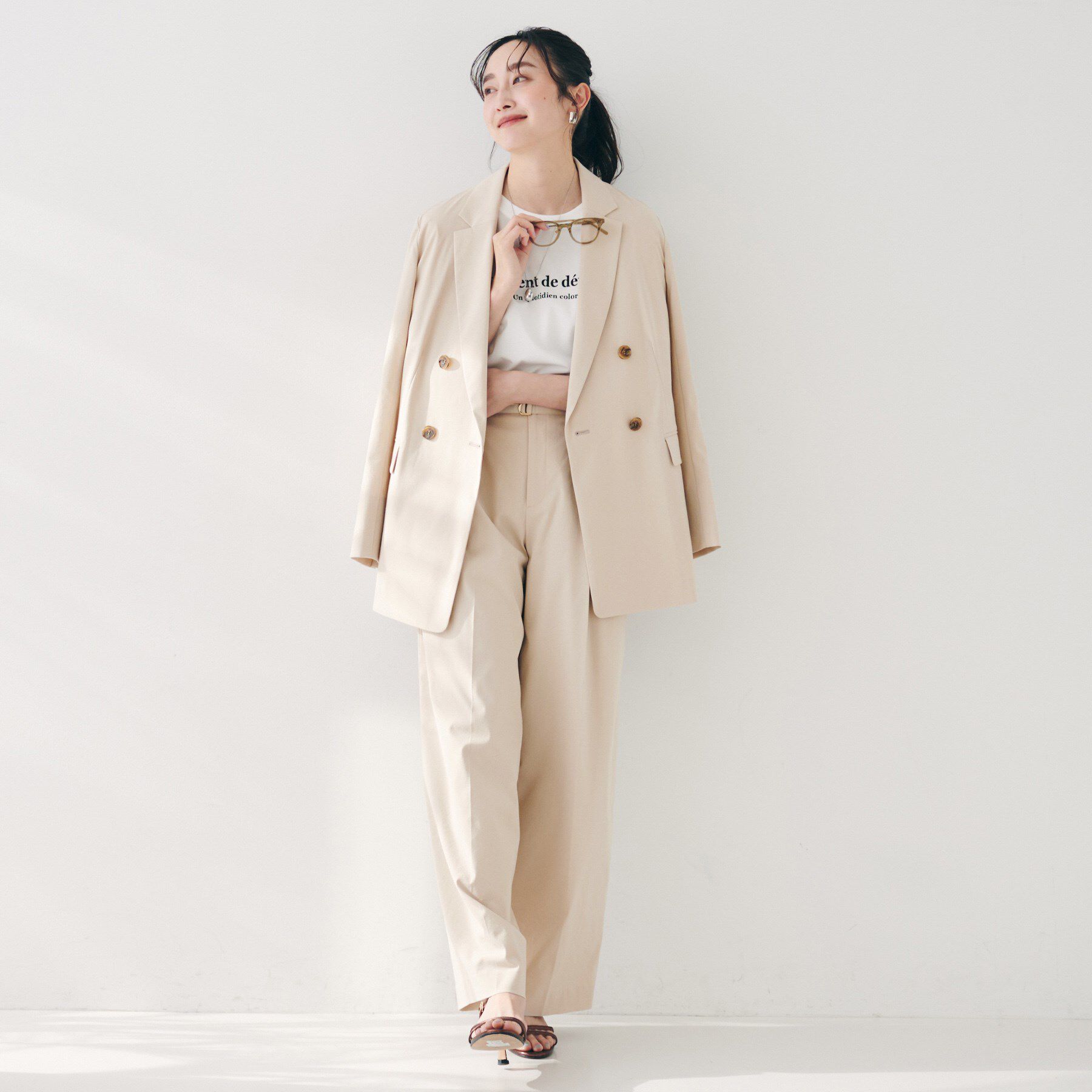 UNTITLED「【セットアップ可能／オンオフ】ラミー混 ダブルブレストジャケット」|テーラードジャケット|