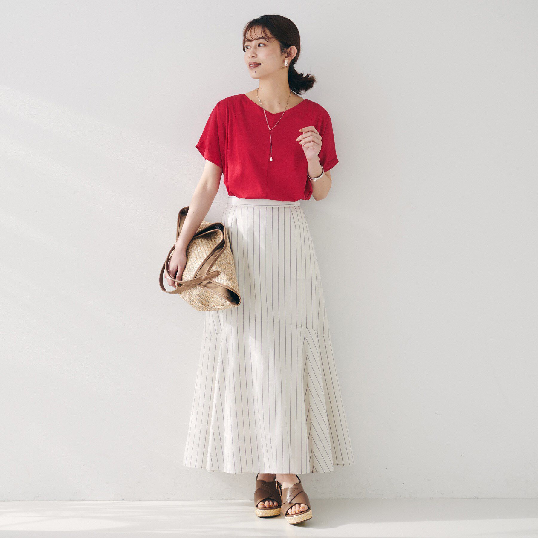 UNTITLED「【洗える】タック入りフレンチスリーブプルオーバー」|Tシャツ・カットソー|