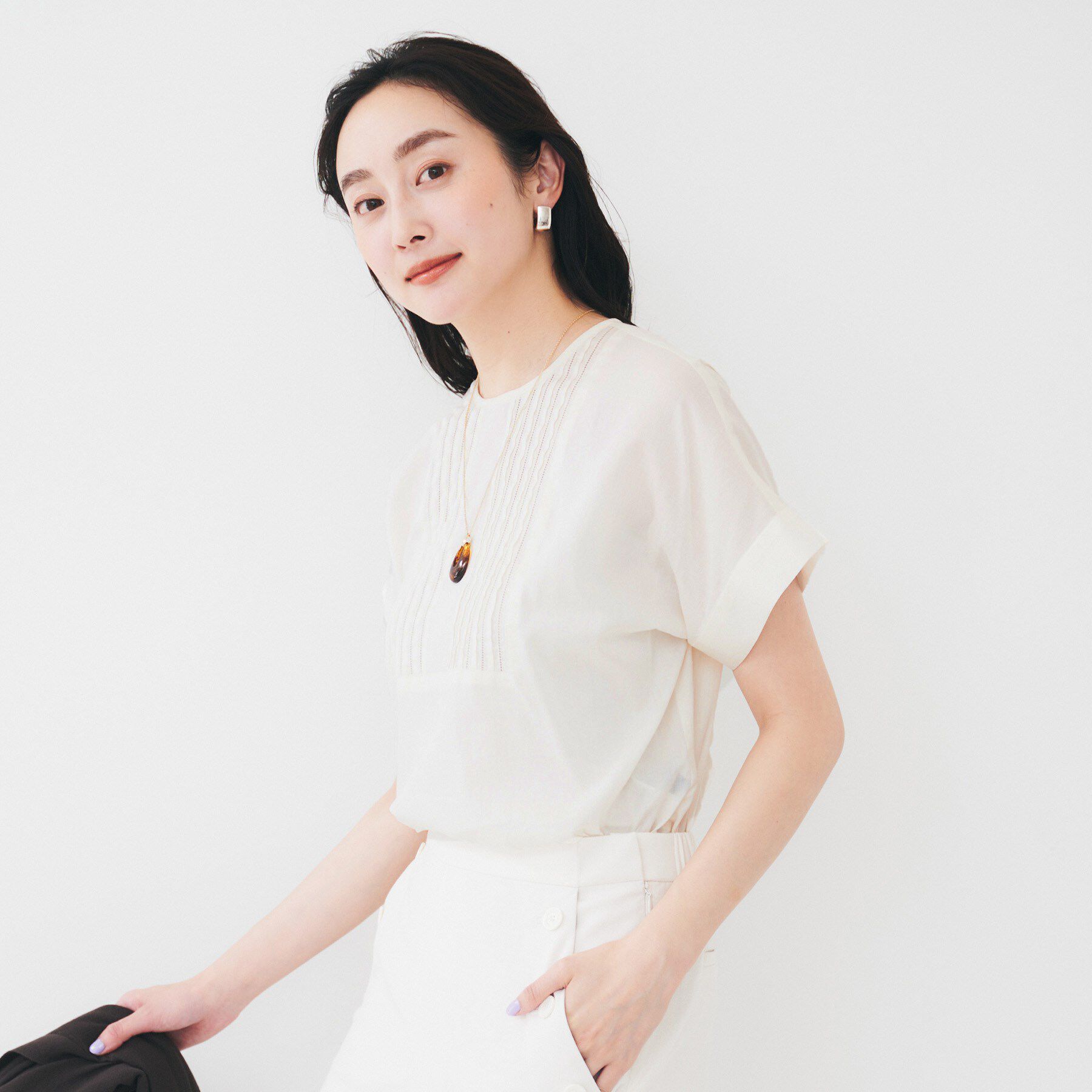 UNTITLED「【洗える】コットンピンタックブラウス」|シャツ・ブラウス|