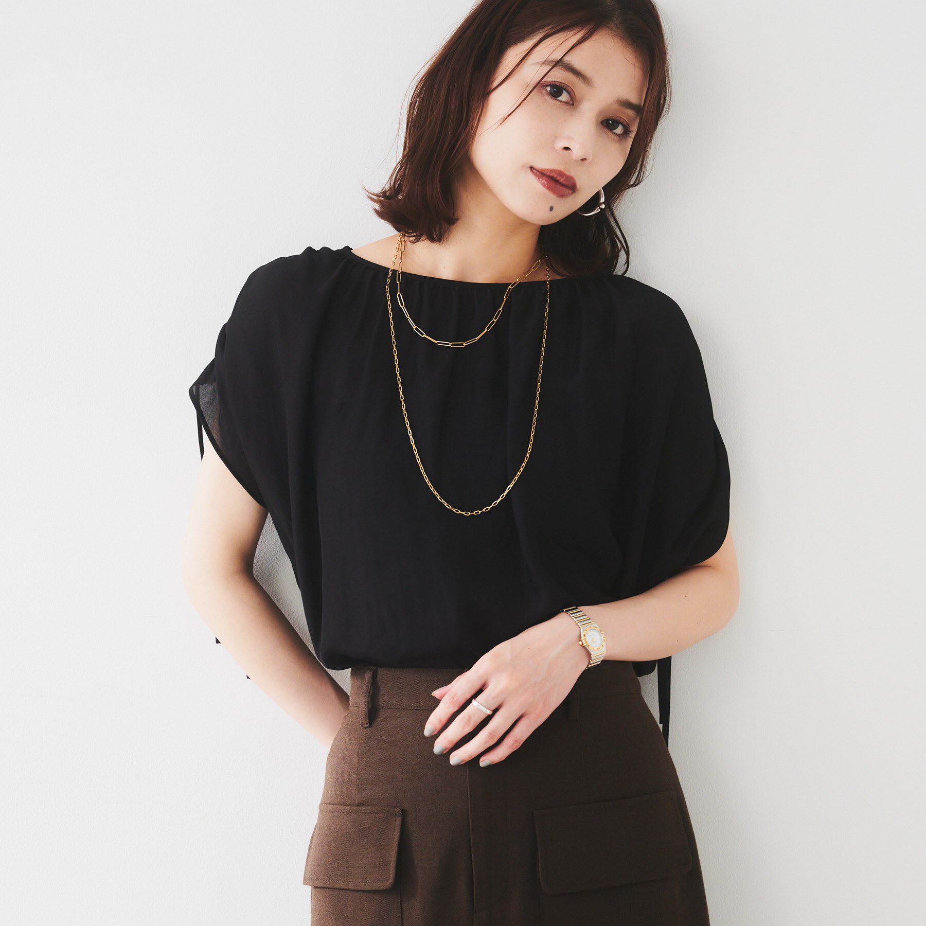 UNTITLED「【シアー/2WAY】肩ドロストドルマンブラウス」|シャツ・ブラウス|