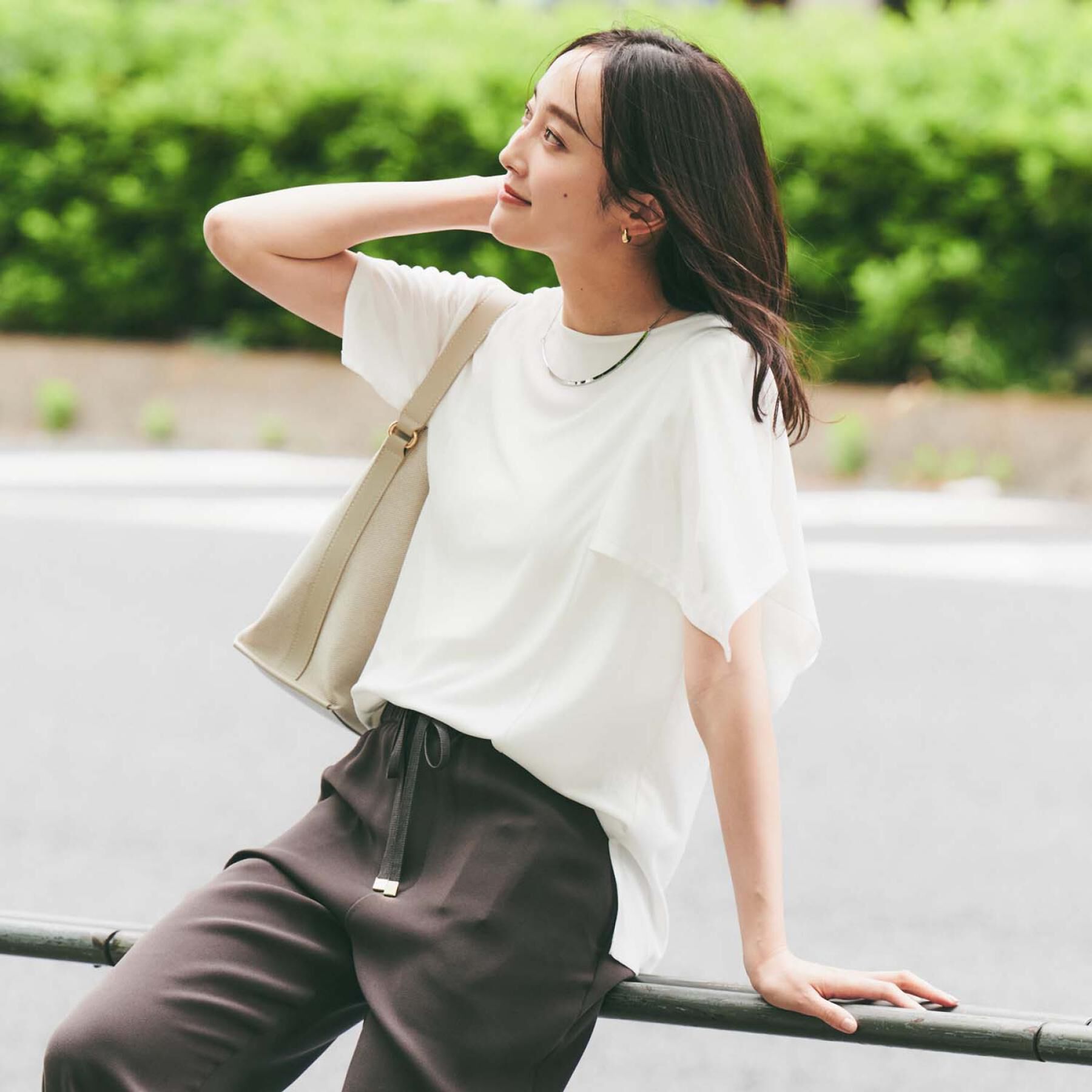 UNTITLED「【きれいめ／接触冷感／日本製】ハンカチスリーブプルオーバー」|Tシャツ・カットソー|オフホワイト(003