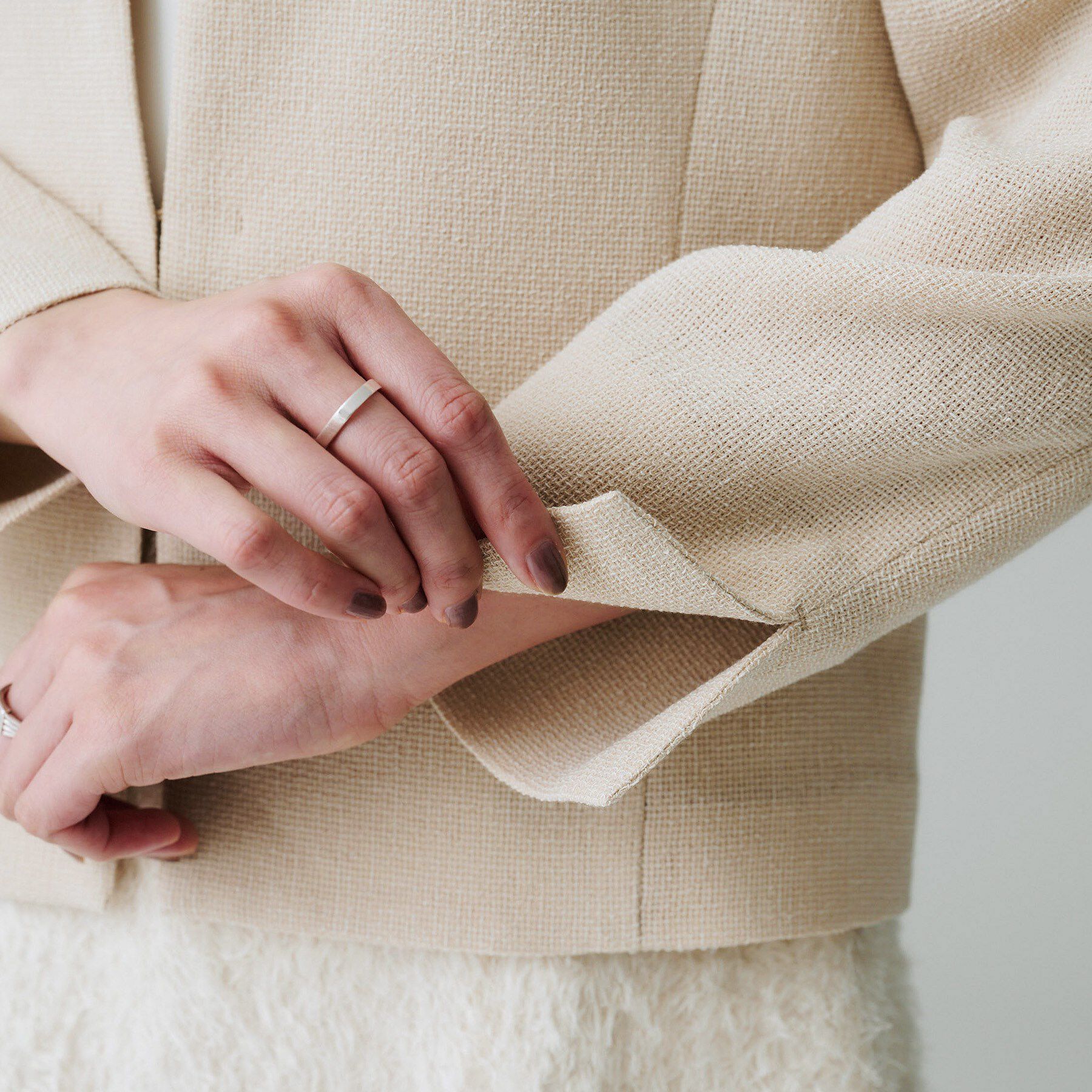 UNTITLED「【短丈/日本製】カラミ風メッシュ ノーカラージャケット」|ノーカラージャケット|