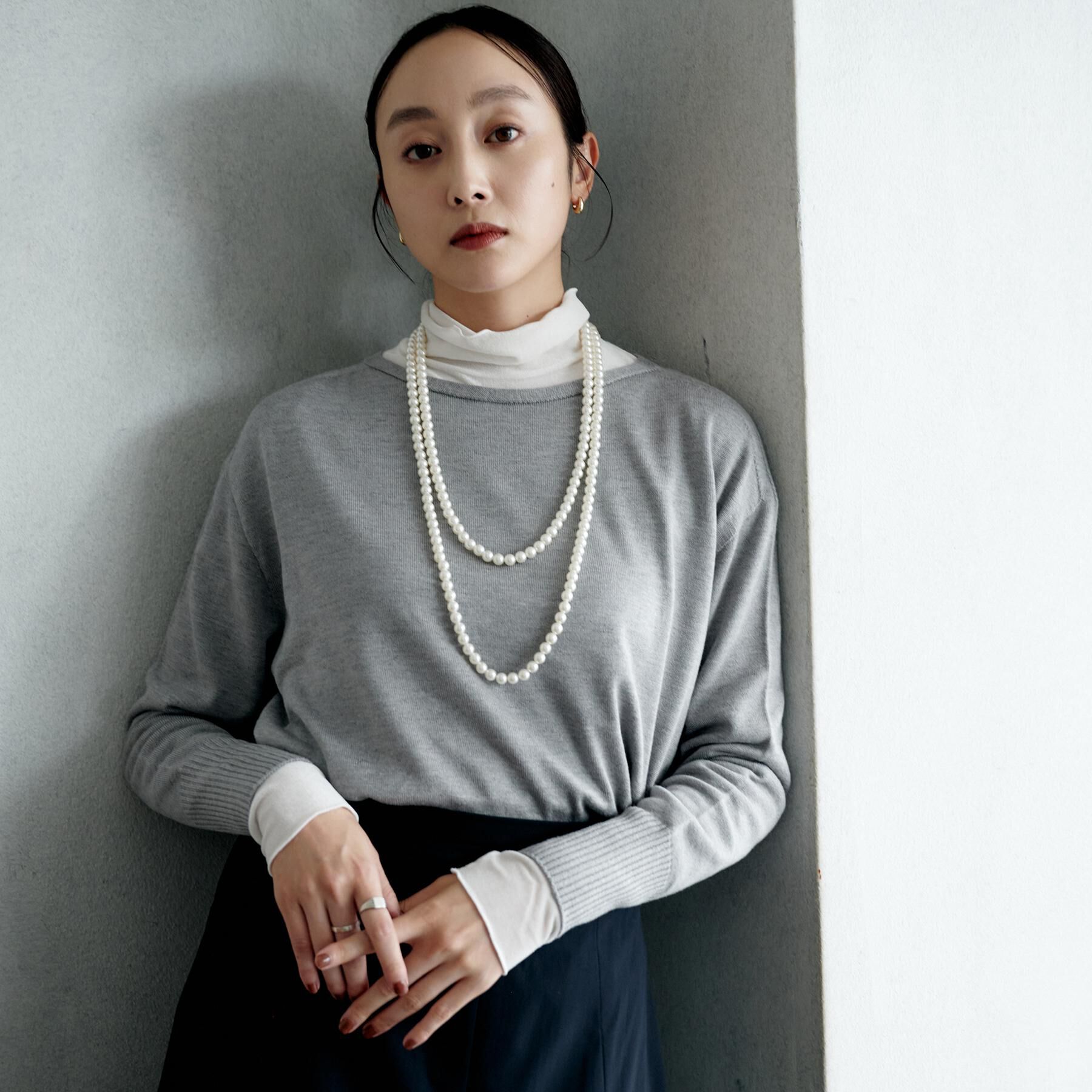 UNTITLED「【8色展開/体型カバー】魅せるタイムレスニット」|ニット・セーター|