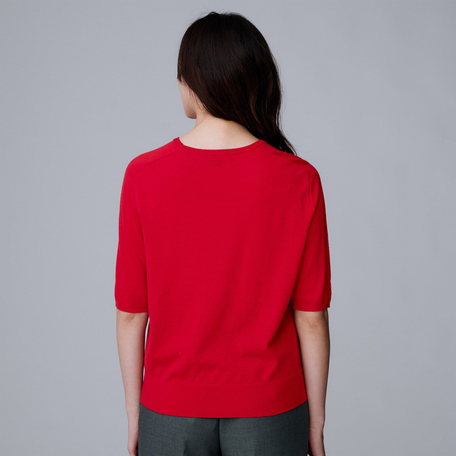 UNTITLED「【アンサンブル可/六分袖/洗える】ウールシルクニット」|ニット・セーター|