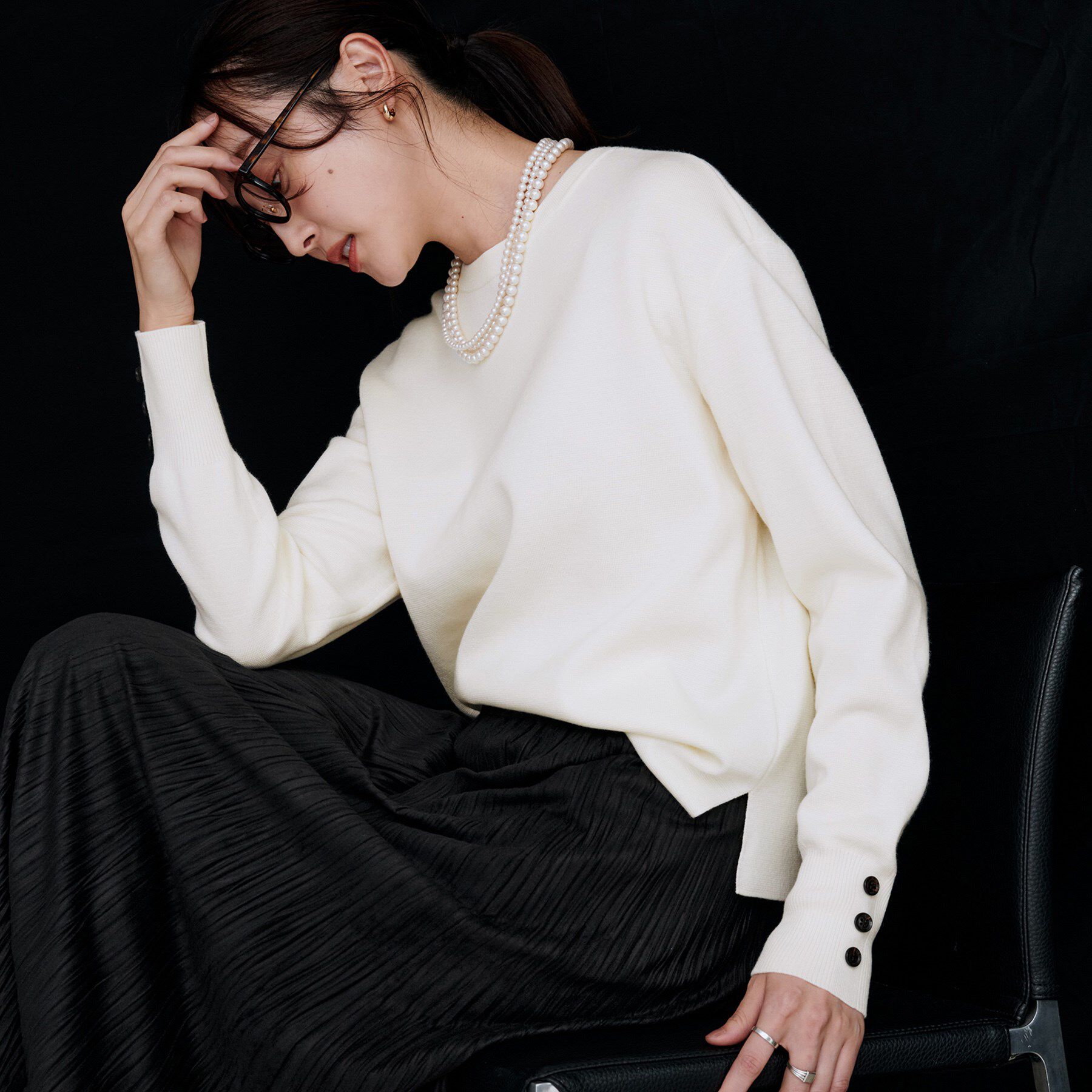 UNTITLED「【アンサンブル可/洗える】ウールミラノリブニット」|ニット・セーター|