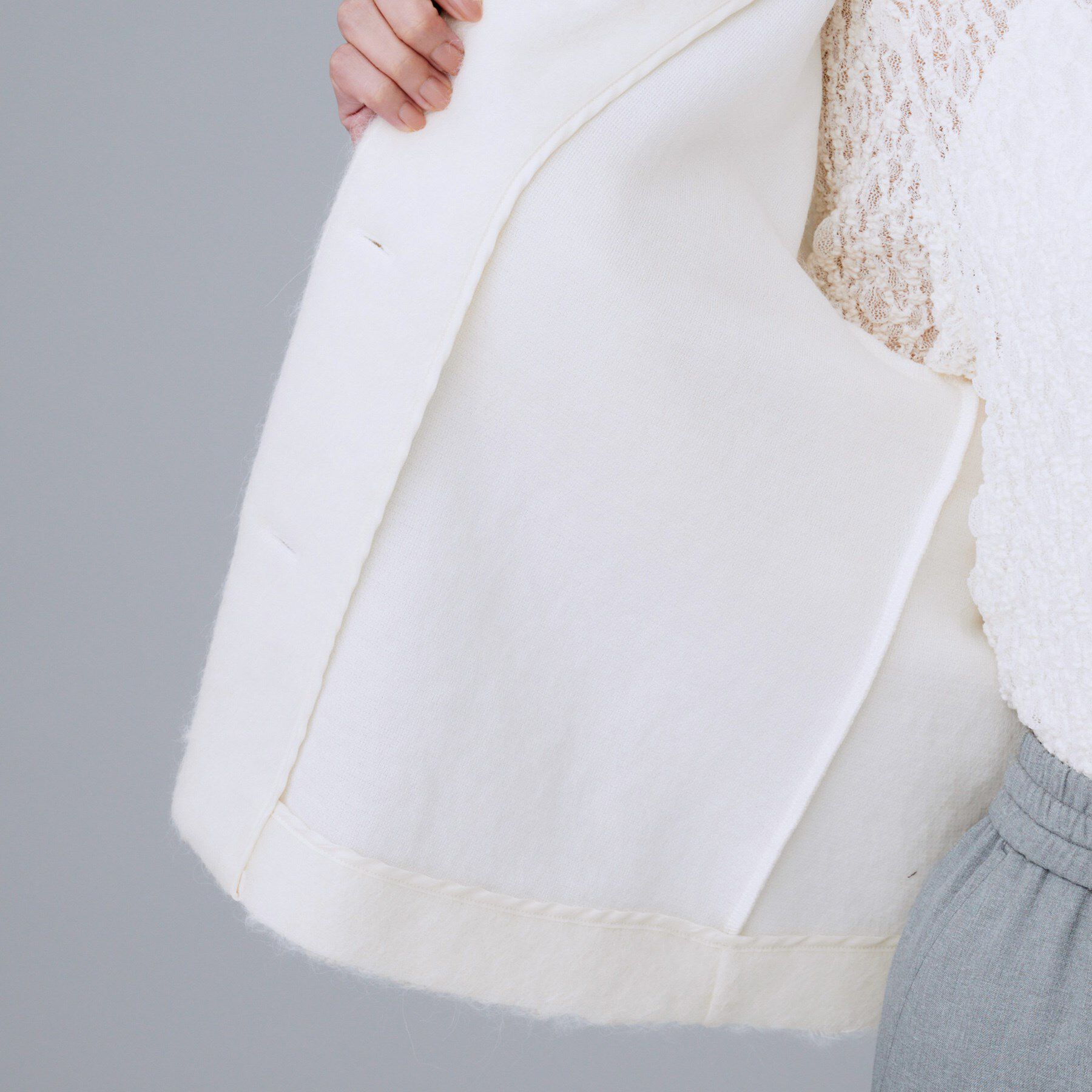 UNTITLED「【ジャケット風/メタルボタン】アルパカ混シャギーカーディガン」|カーディガン|