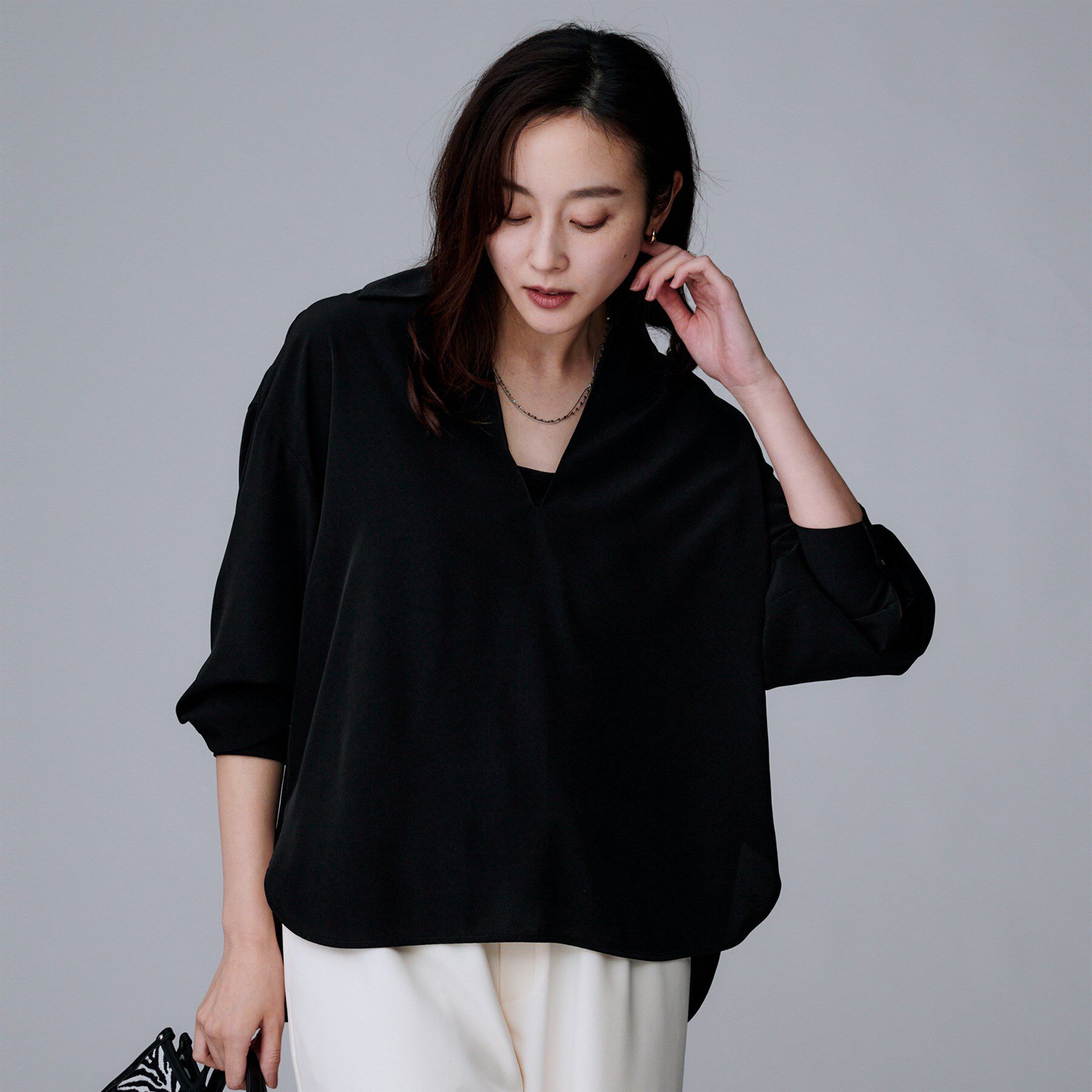 UNTITLED「【セットアップ可/スキッパー/ゆったり】リラクパウダーシャツ」|シャツ・ブラウス|