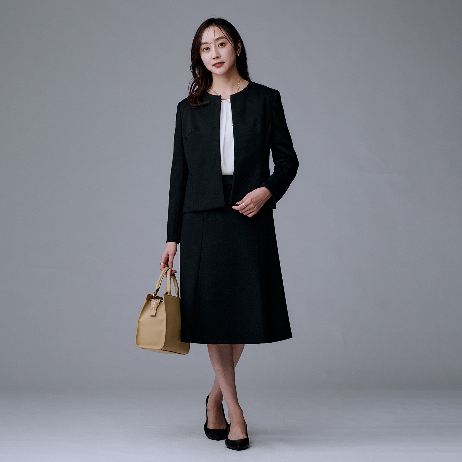 UNTITLED「【洗えるスーツ/ストレッチ】ウール混ジャージ ノーカラージャケット」|ノーカラージャケット|