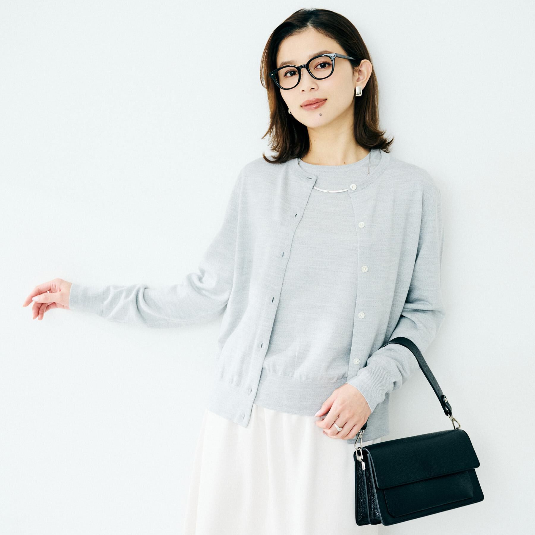 UNTITLED「【洗える/アンサンブル可/ウール100%】ウールクルーカーディガン」|カーディガン|