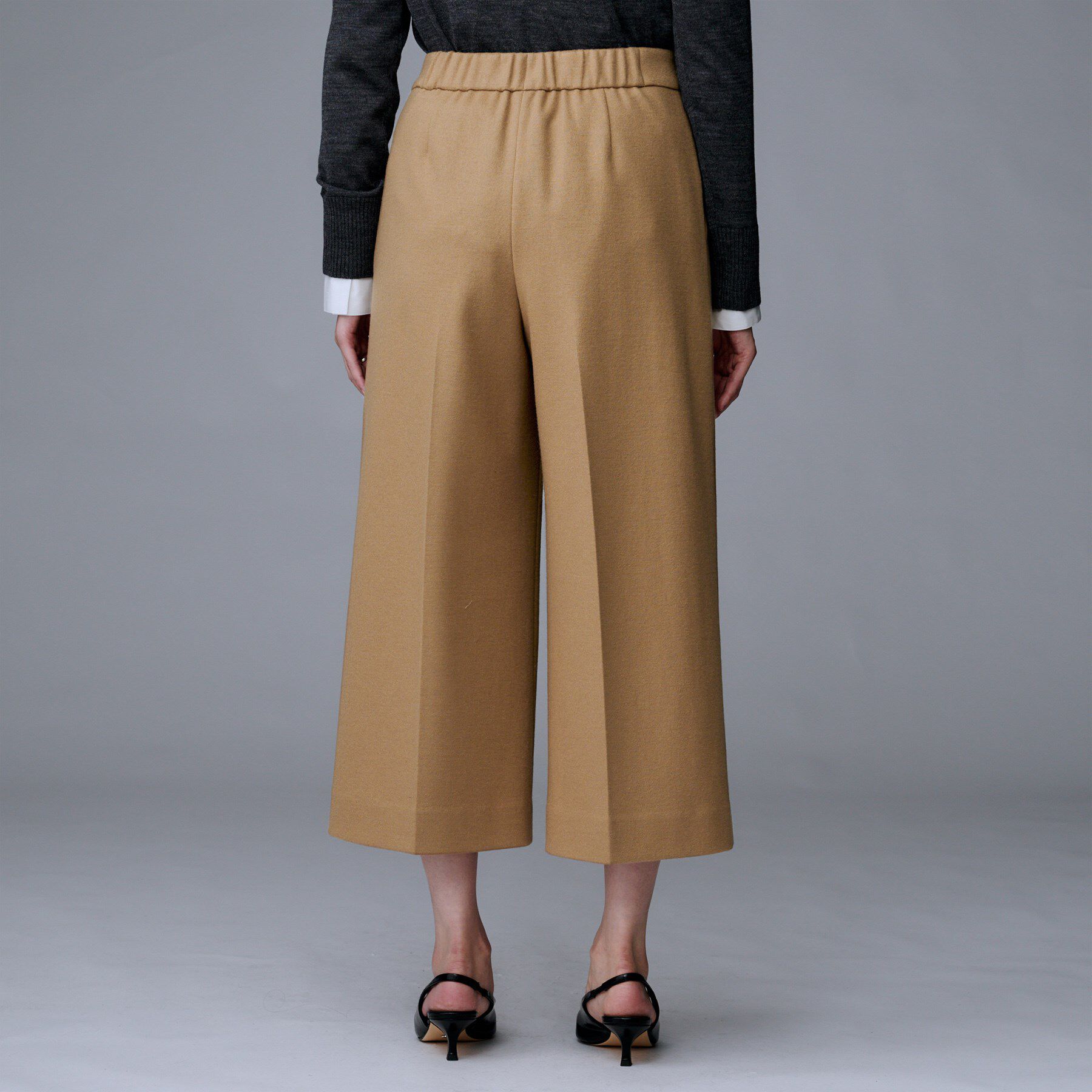 UNTITLED「【ウール100%/ウエスト後ろゴム】 クロップドワイドパンツ」|その他|