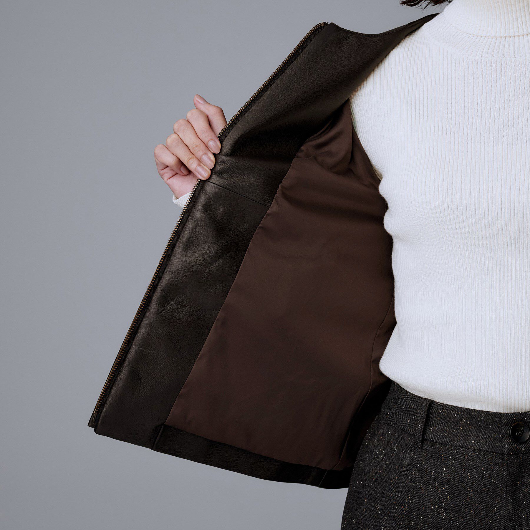 UNTITLED「【着丈短め/柔らかな質感】ラムレザージャケット」|ライダースジャケット|