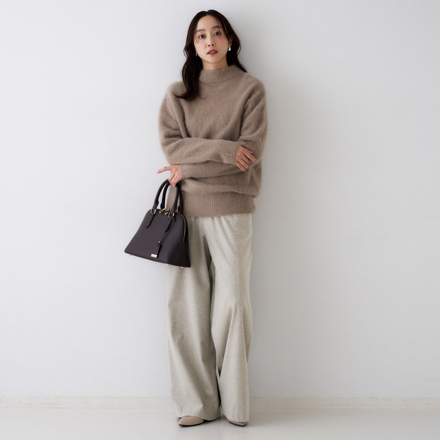 UNTITLED「【きれいめリラクシー/ウエストゴム】ウールサキソニー ワイドパンツ」|その他|