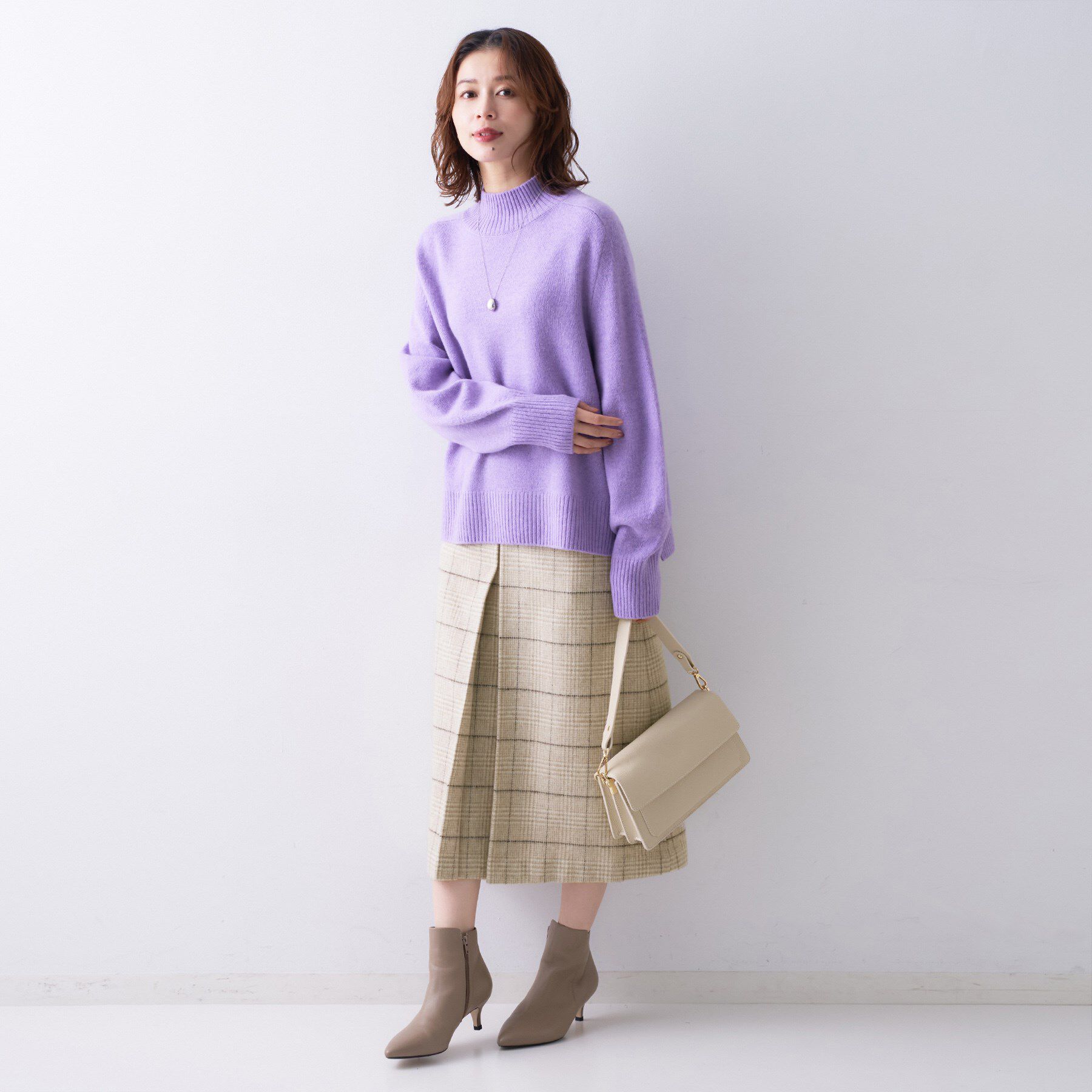 UNTITLED「【ふんわり/タイト見え】グレンチェックスカート」|スカート|