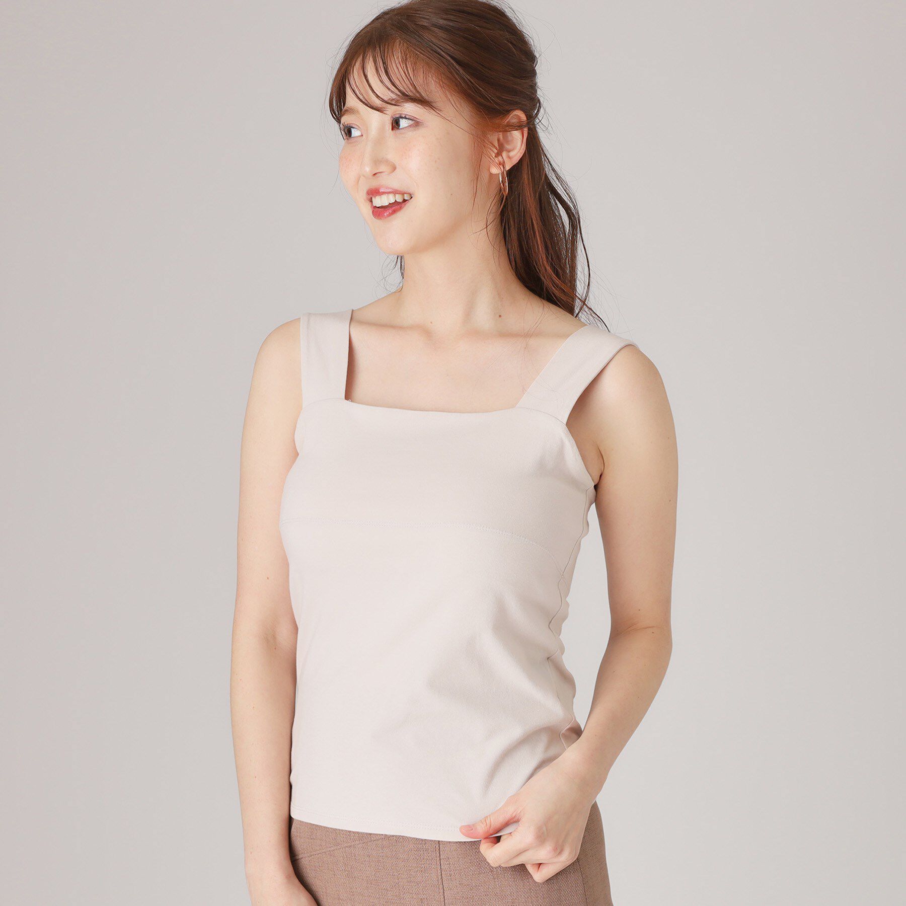 COUP DE CHANCE「【洗える/日本製】ベアトップ風キャミソール」|キャミソール|