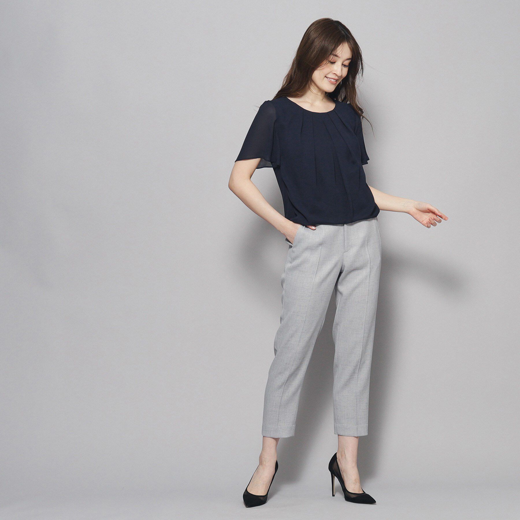 COUP DE CHANCE「【洗える／日本製】フロントタック半袖デザインブラウス」|シャツ・ブラウス|