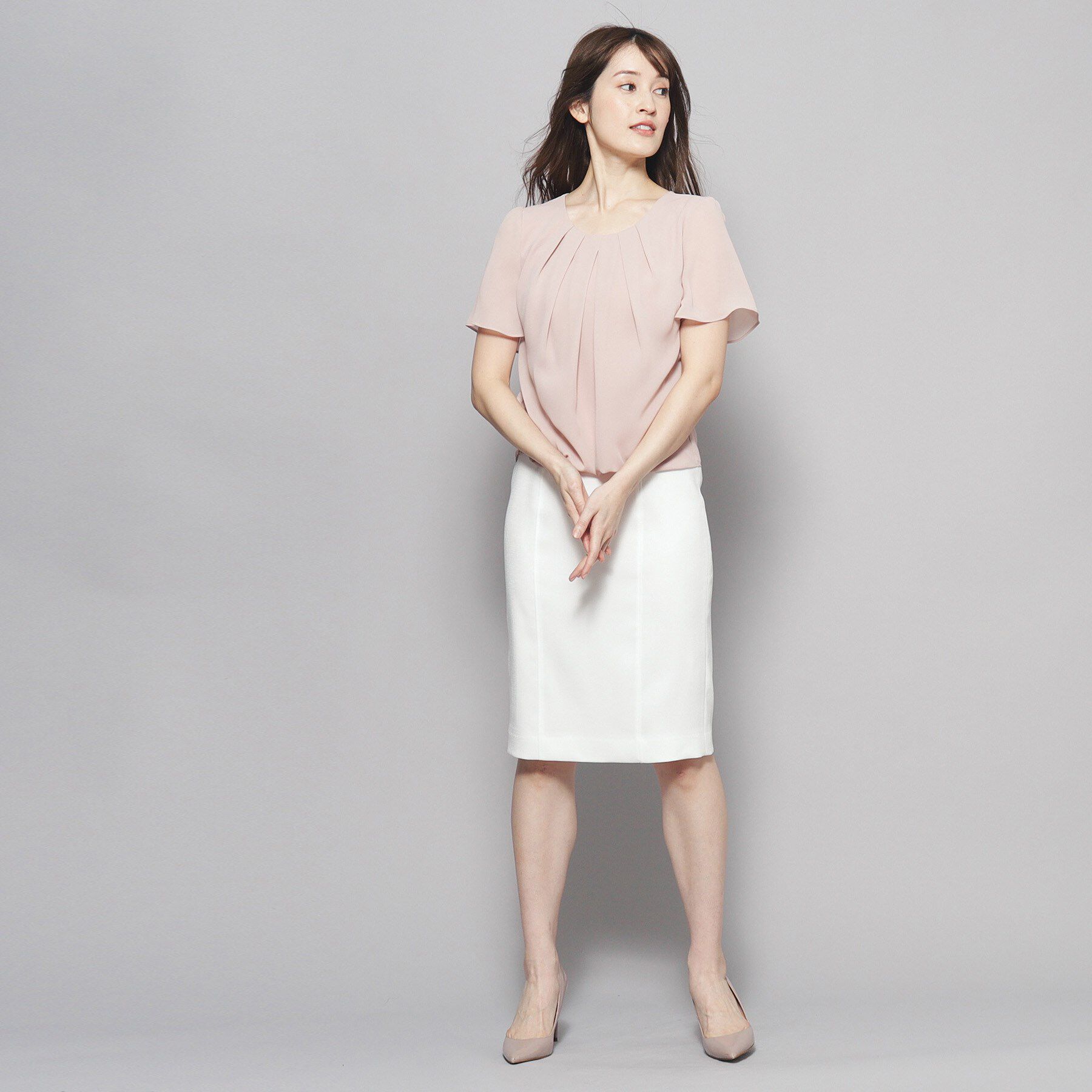 COUP DE CHANCE「【洗える／日本製】フロントタック半袖デザインブラウス」|シャツ・ブラウス|