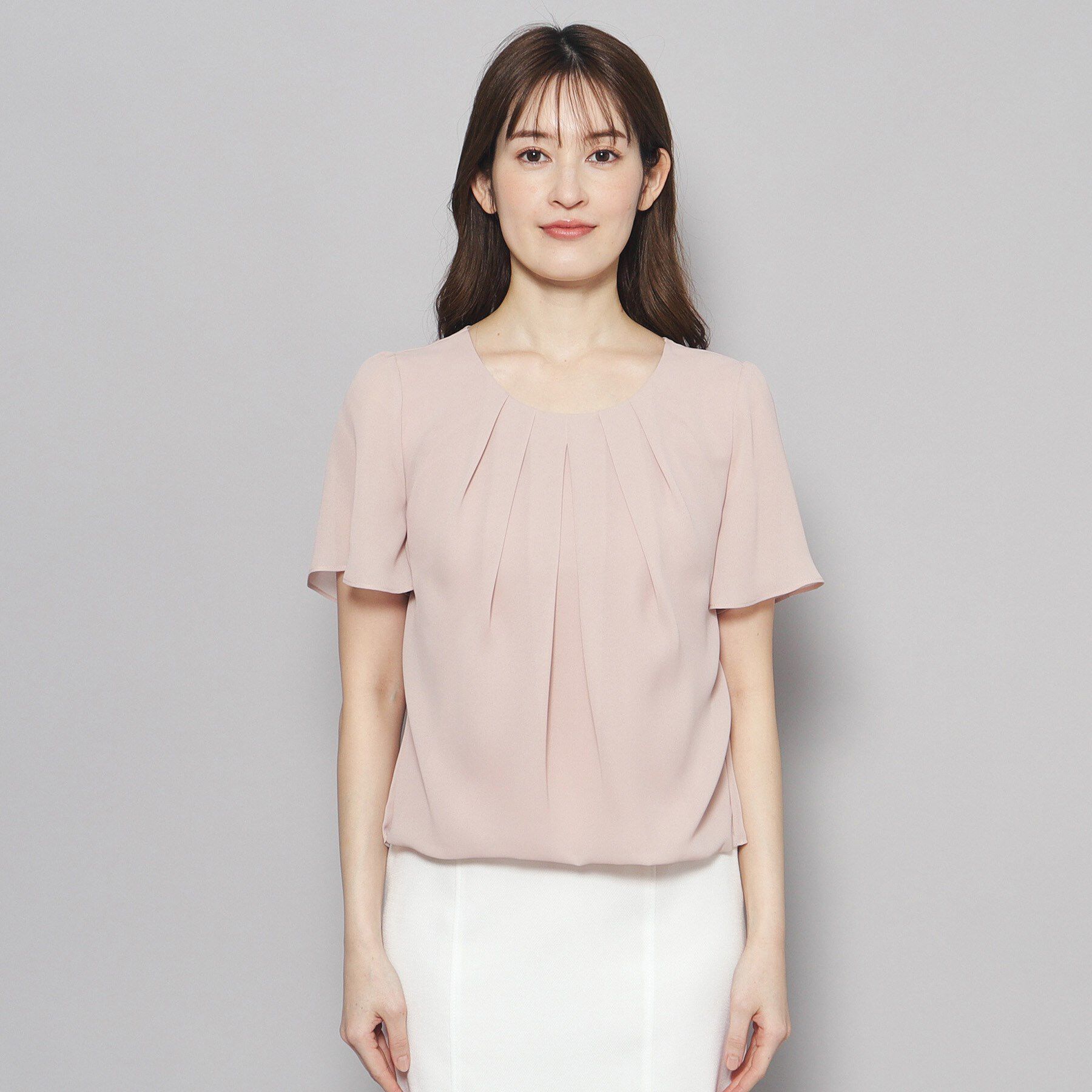 COUP DE CHANCE「【洗える／日本製】フロントタック半袖デザインブラウス」|シャツ・ブラウス|