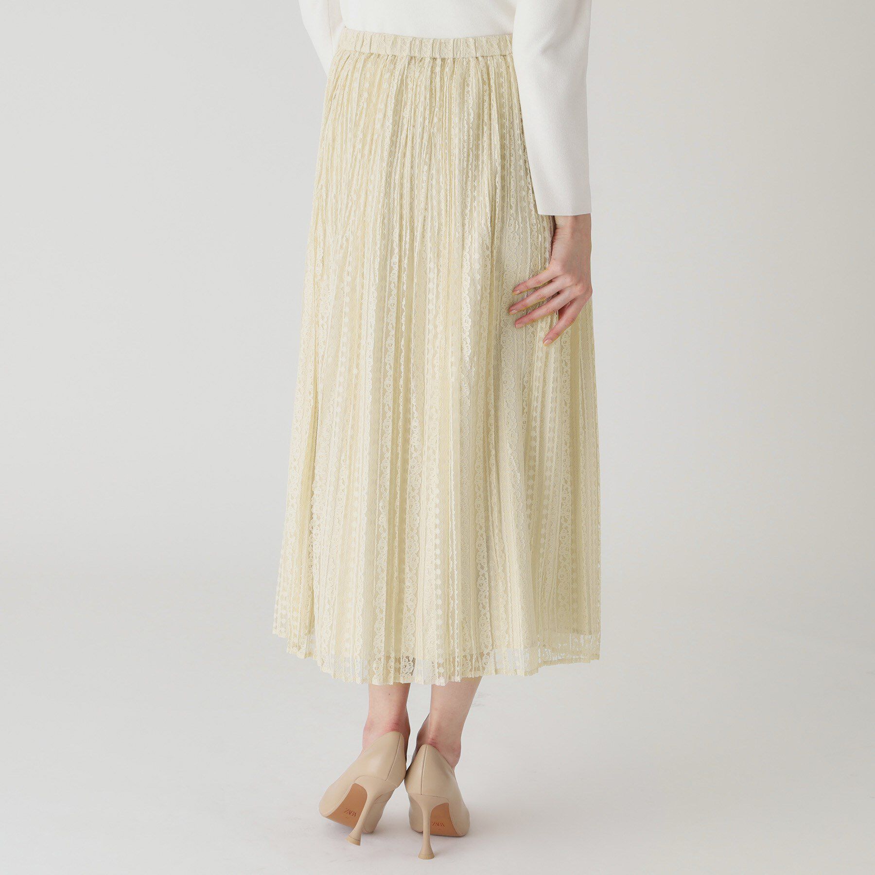 COUP DE CHANCE「【洗える】レース素材プリーツスカート」|スカート|
