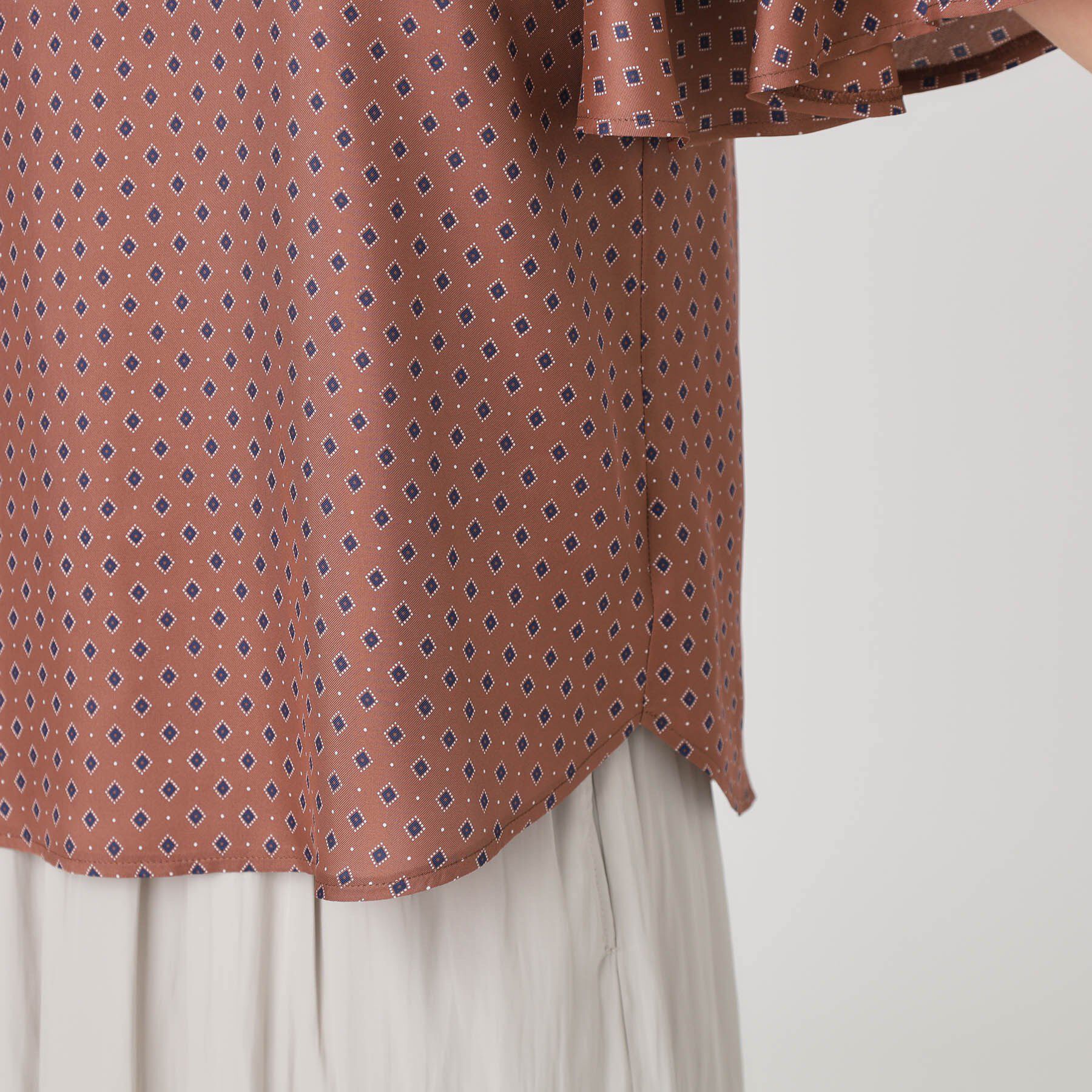 COUP DE CHANCE「【手洗い可／日本製】小紋柄フレアスリーブブラウス」|シャツ・ブラウス|