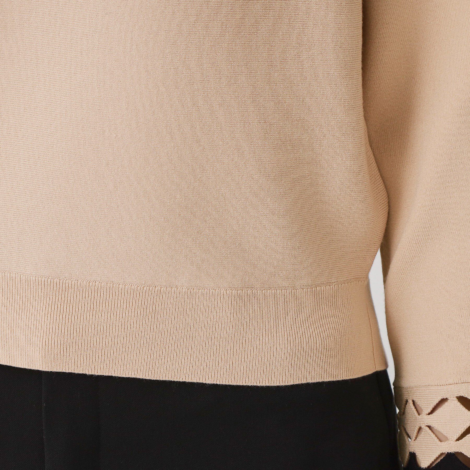 COUP DE CHANCE「【手洗い可】袖透かし柄ニットトップス」|ニット・セーター|