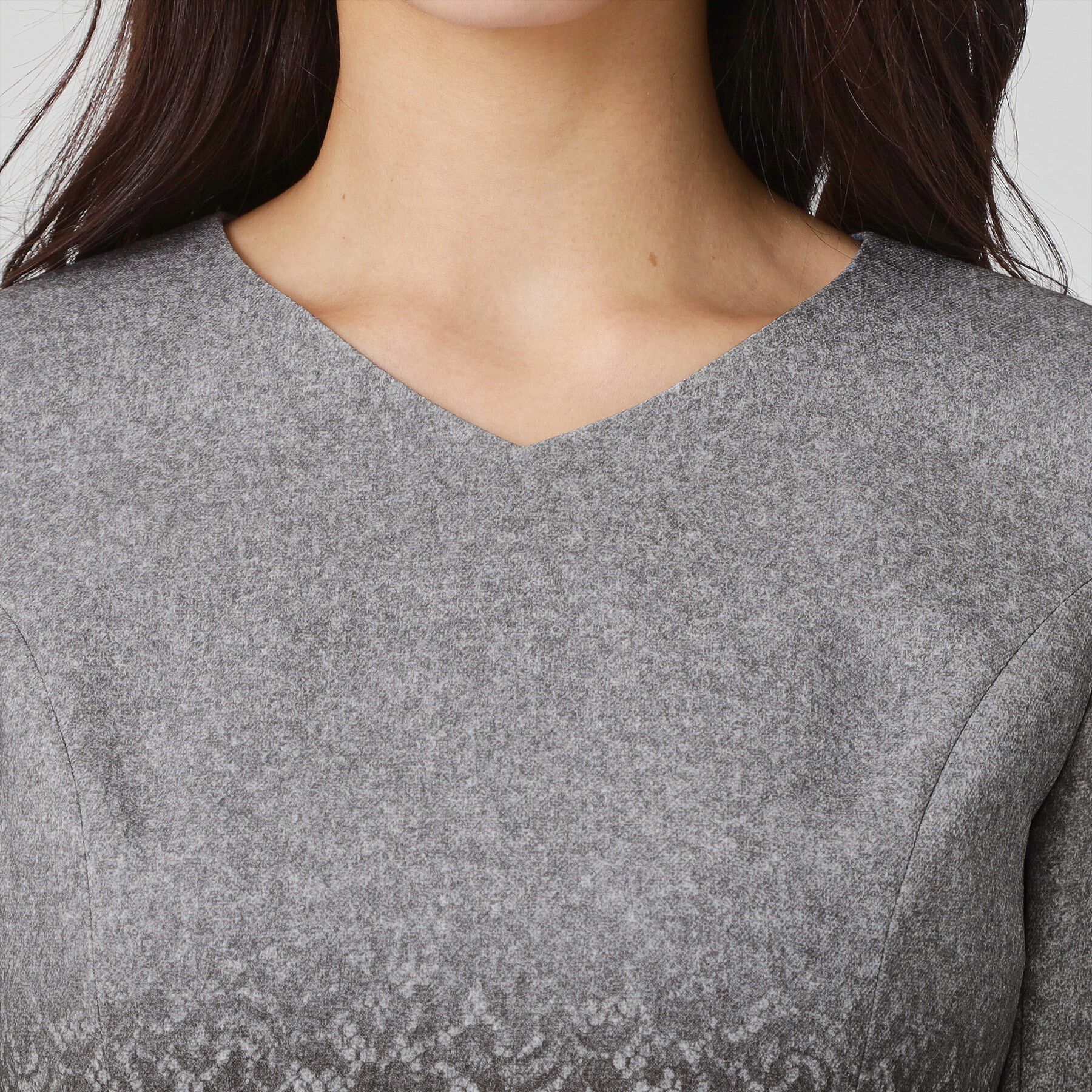 COUP DE CHANCE「【手洗い可／日本製】レース柄プリントワンピース」|ワンピース|