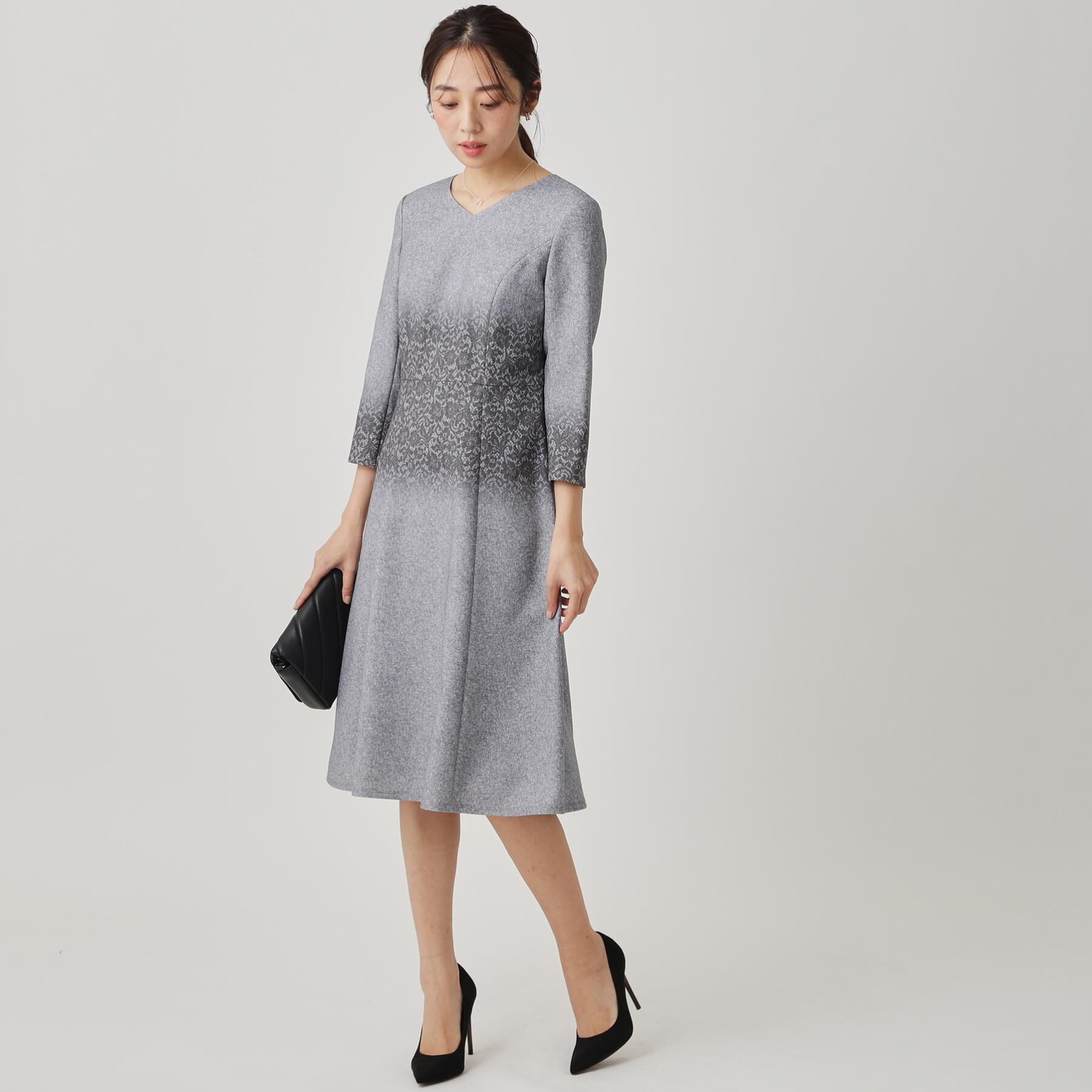 COUP DE CHANCE「【手洗い可／日本製】レース柄プリントワンピース」|ワンピース|