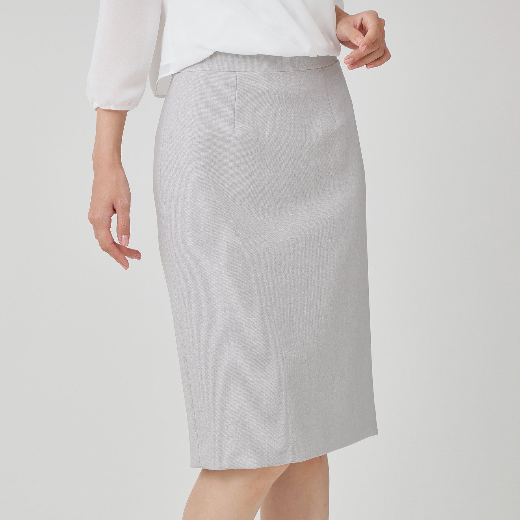 COUP DE CHANCE「【手洗い可／日本製／スーツ可】タイトスカート」|スカート|ライトグレー(011