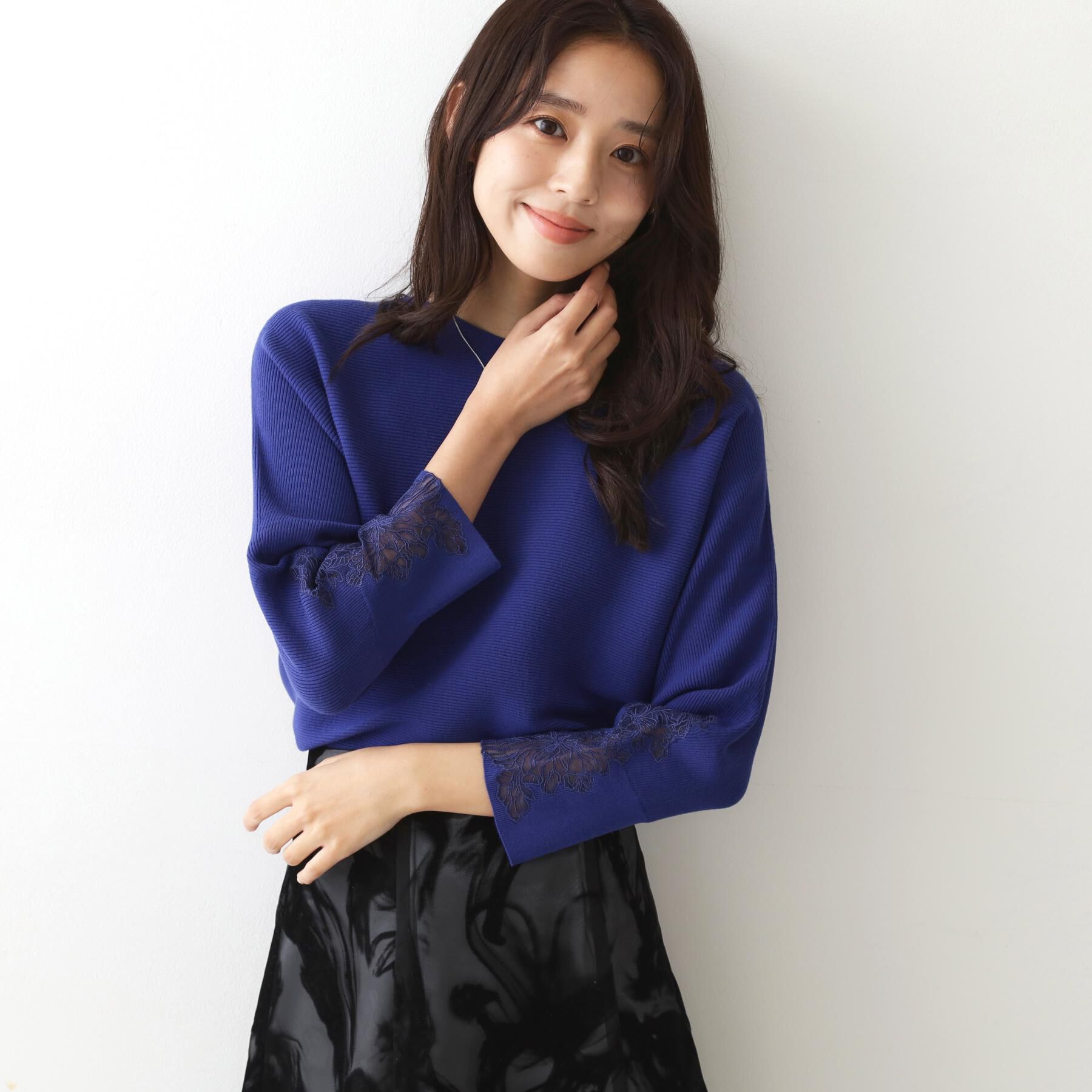 COUP DE CHANCE「【手洗い可】オーガンジー刺しゅうニットトップス」|ニット・セーター|