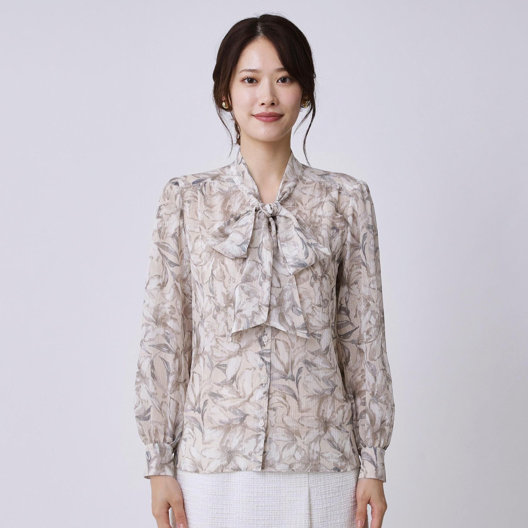 COUP DE CHANCE「【手洗い可／日本製】花柄ボウタイブラウス」|シャツ・ブラウス|