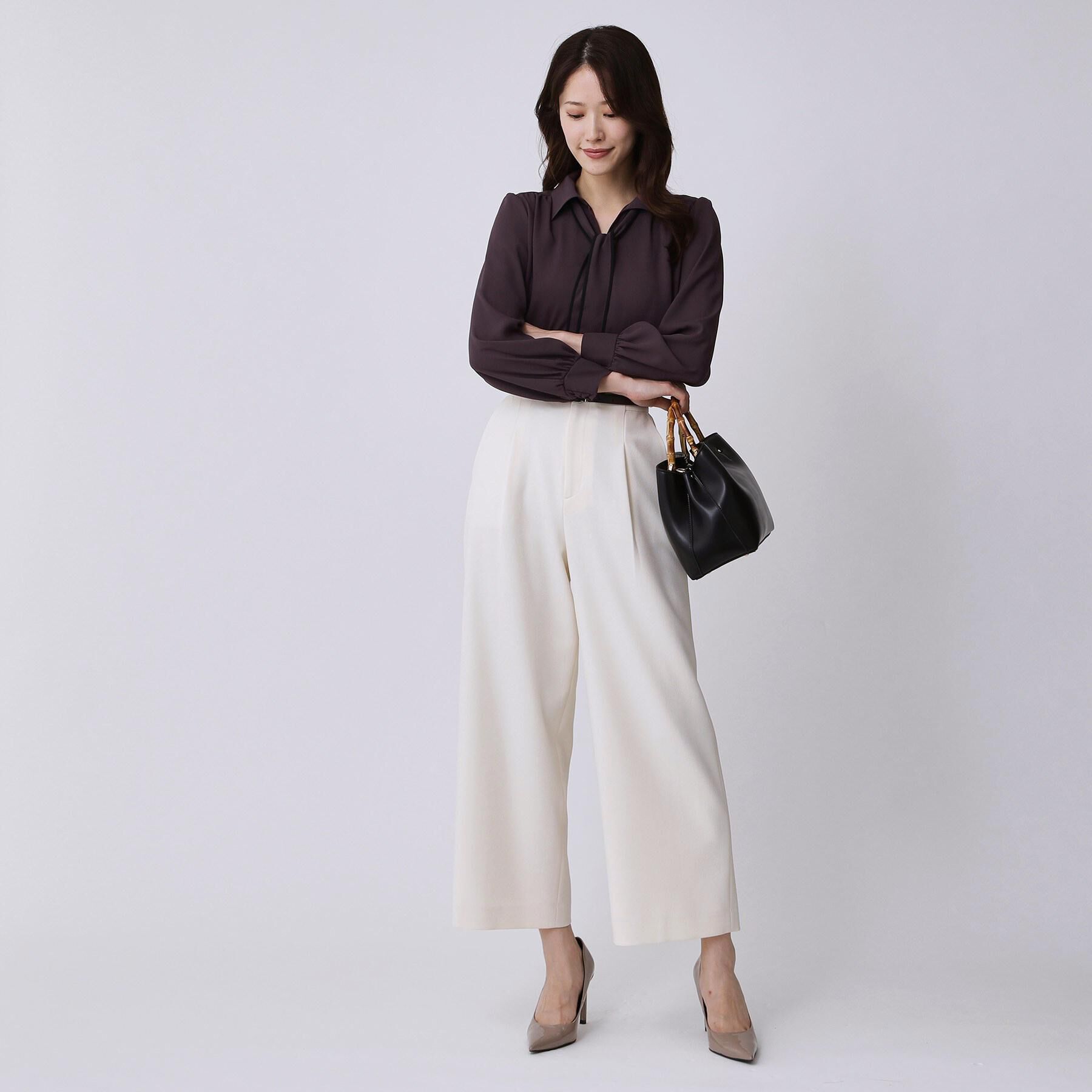 COUP DE CHANCE「【手洗い可／ボウタイ取外し可】配色パイピングボウブラウス」|シャツ・ブラウス|