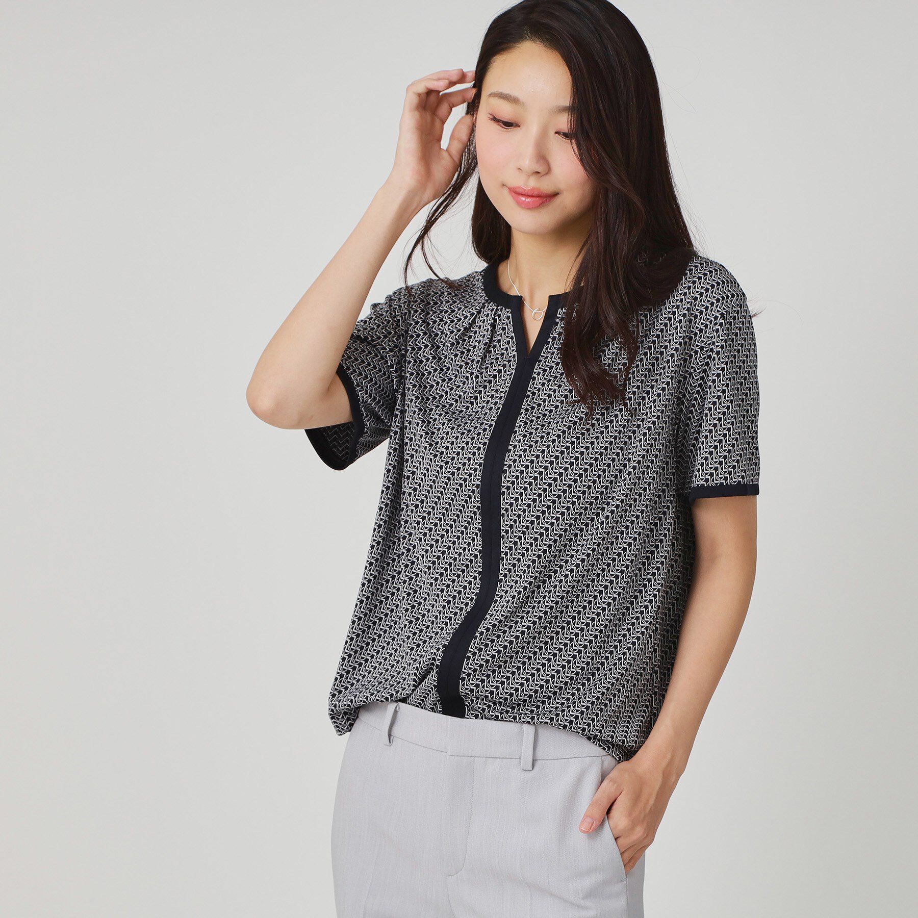 COUP DE CHANCE「【手洗い可／日本製】柄トップス」|シャツ・ブラウス|