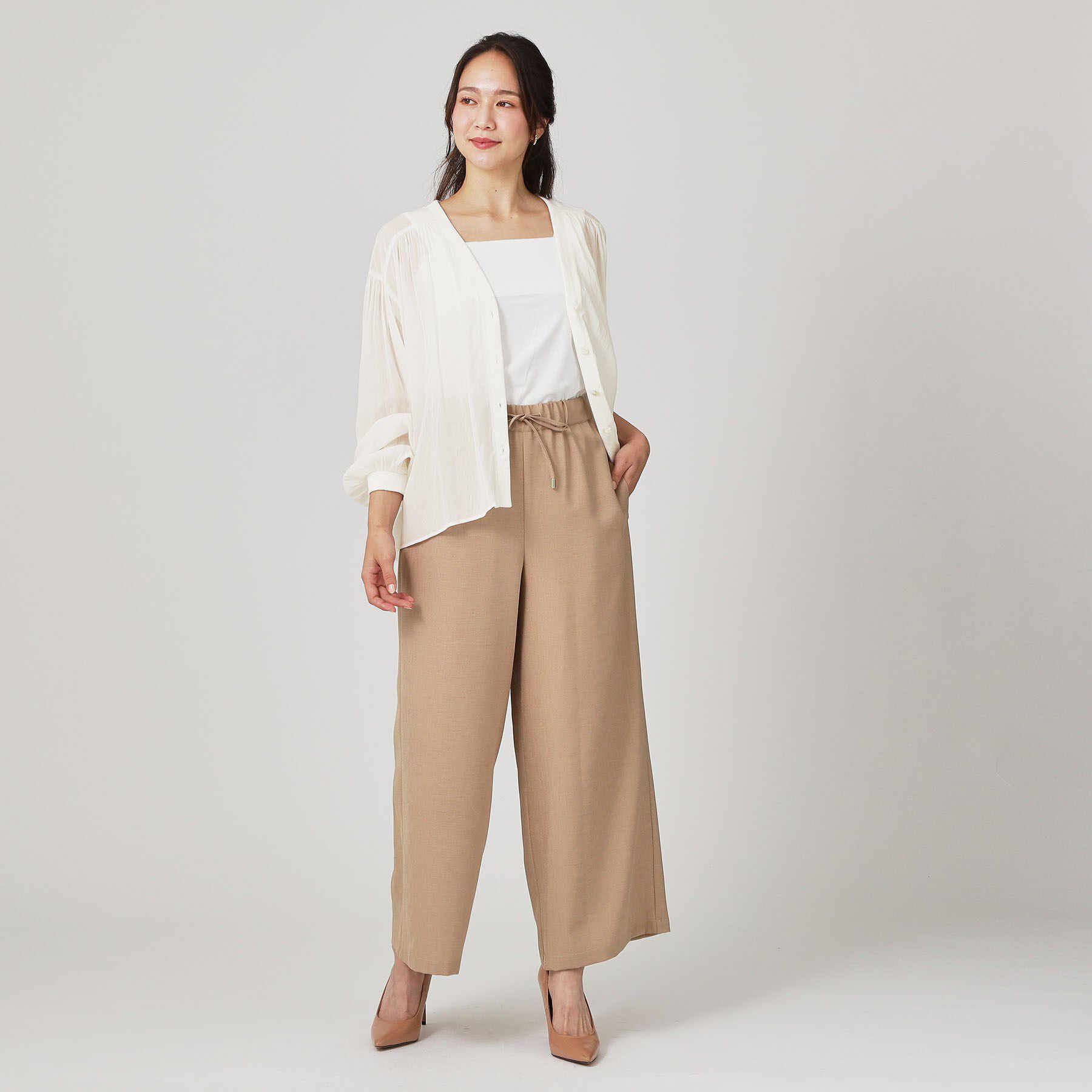 COUP DE CHANCE「【手洗い可】エアリーなシャツ風カーディガン」|カーディガン|