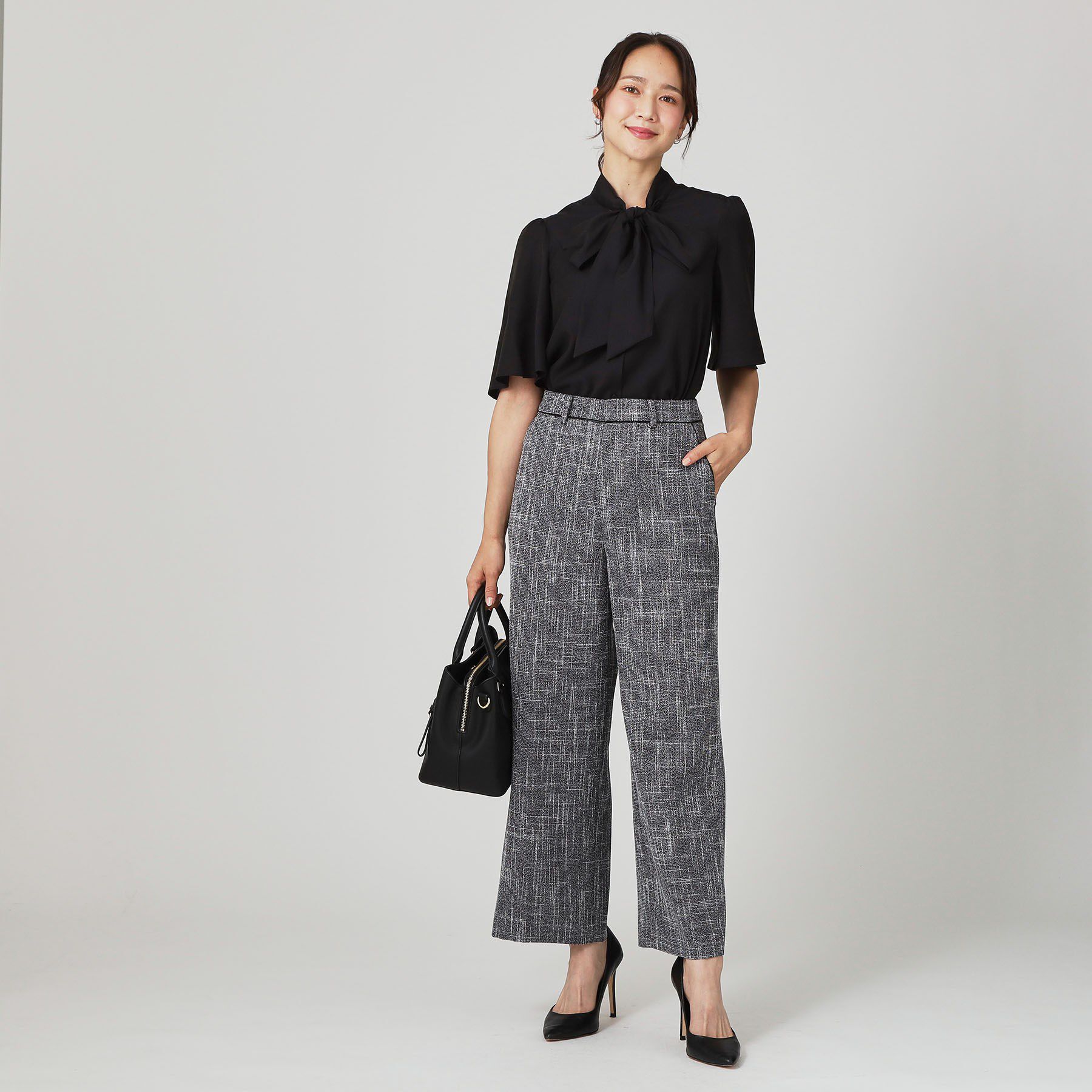 COUP DE CHANCE「【手洗い可／日本製／セットアップ可】ツィード見えワイドパンツ」|その他|