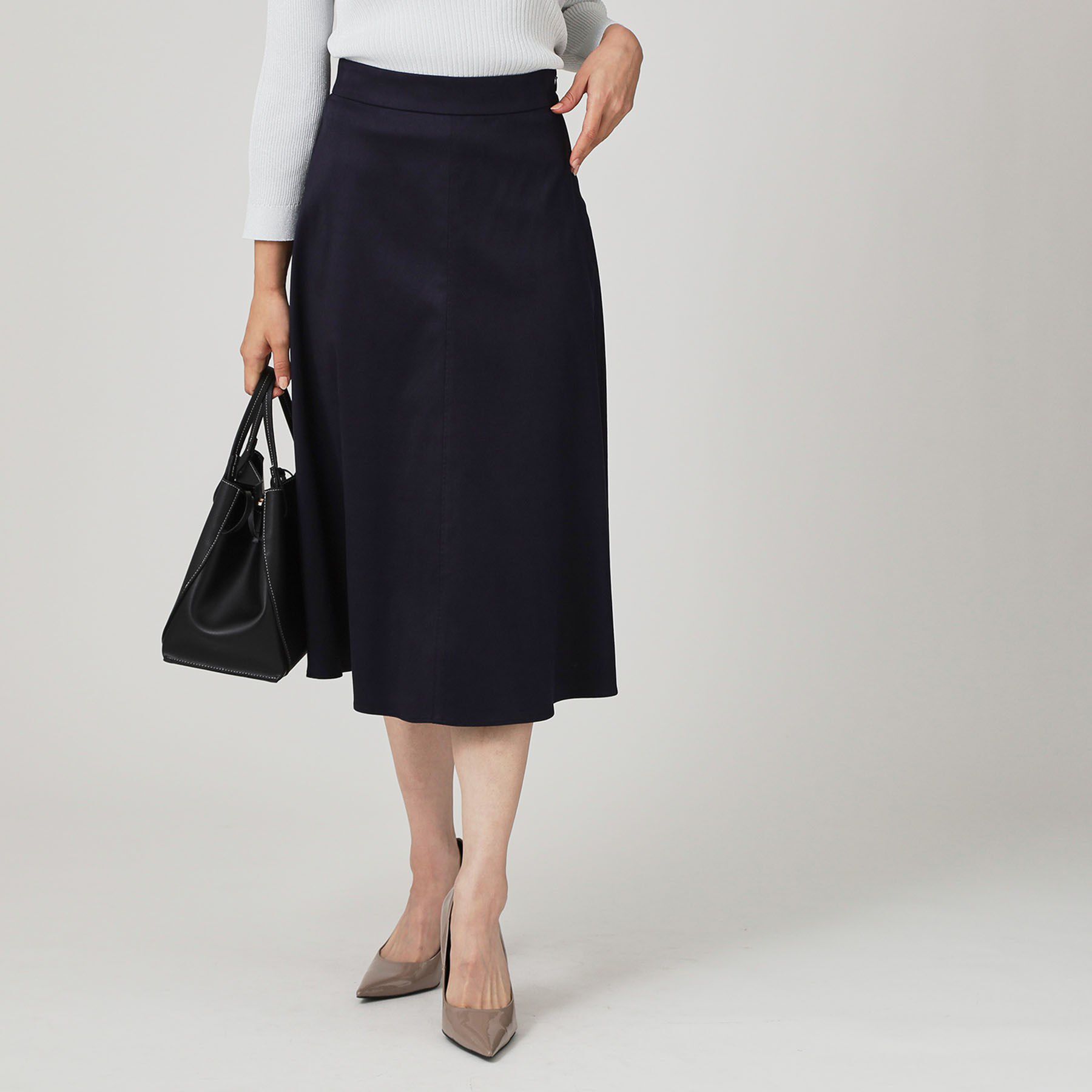 COUP DE CHANCE「【手洗い可／日本製／セットアップ可】スェード調素材フレアスカート」|スカート|