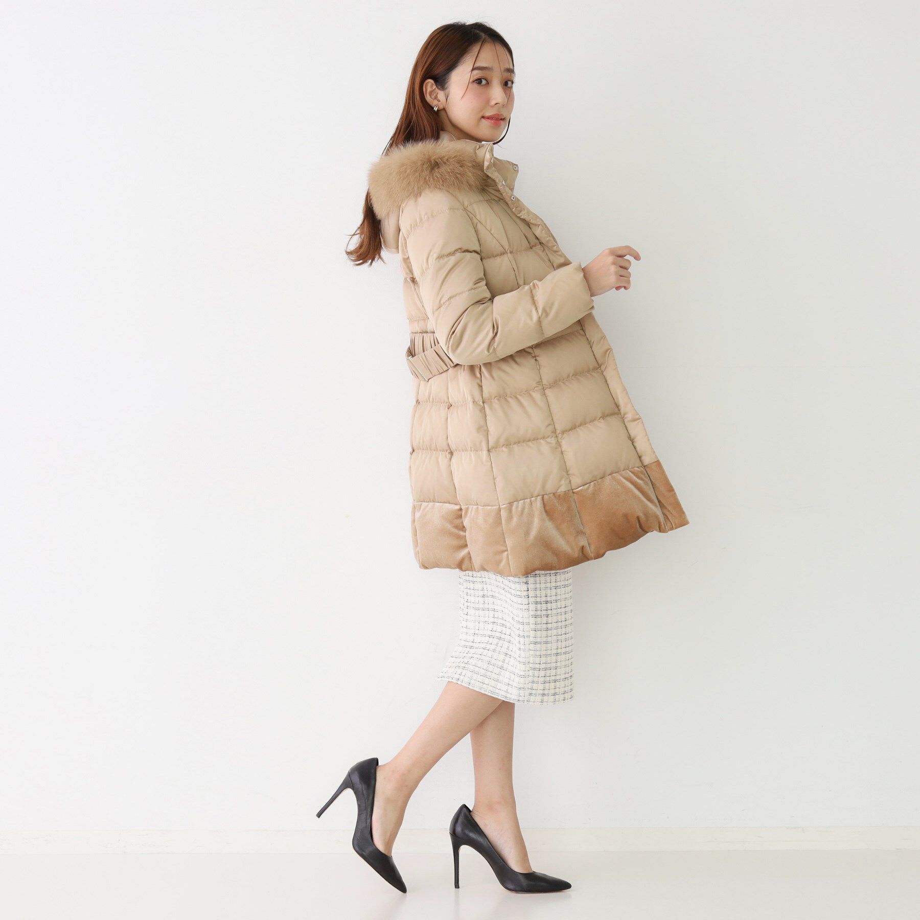 COUP DE CHANCE「【ミディ丈】ベルト付ダウンコート」|ダウン|